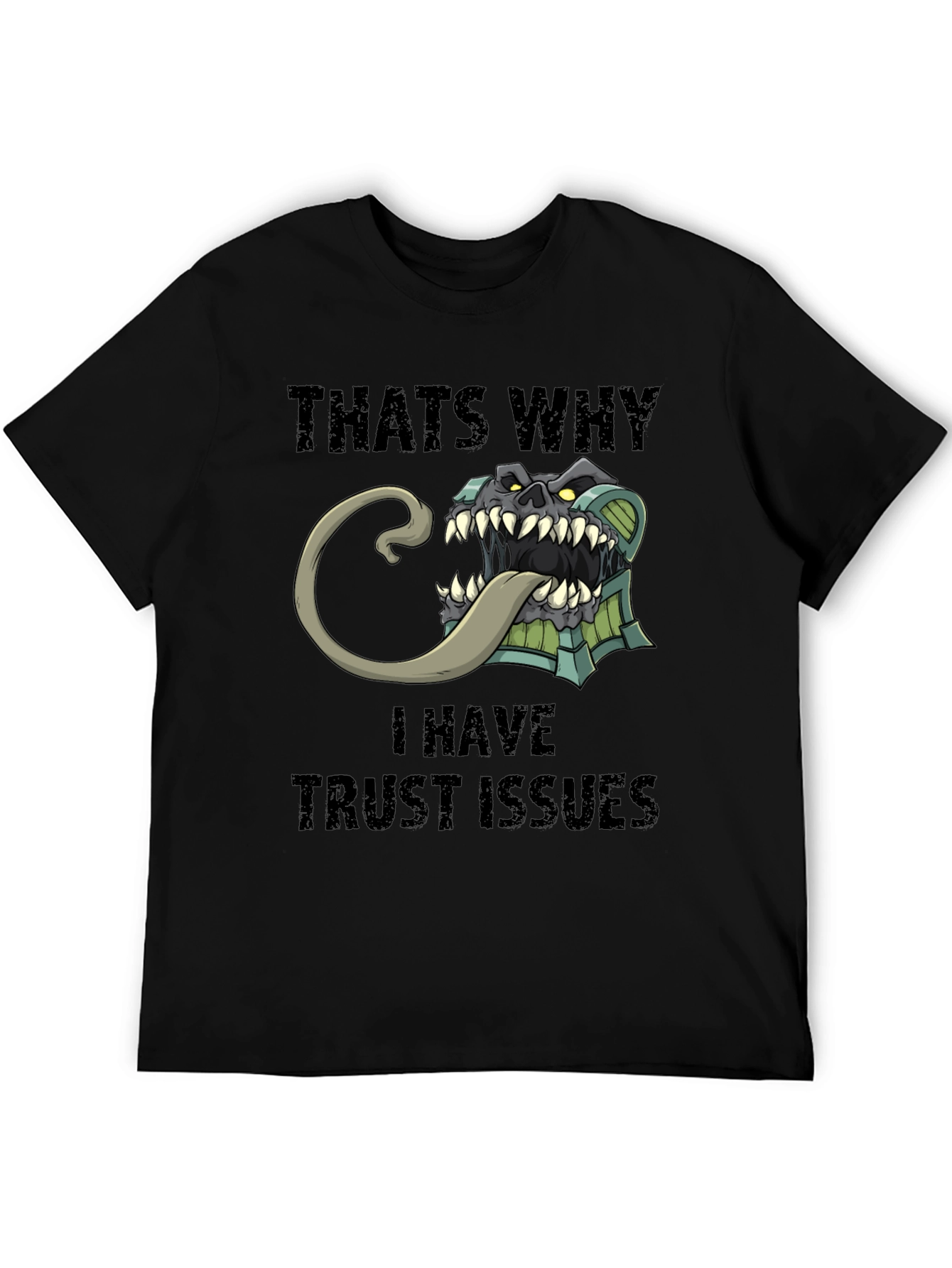 Black Trust Issues T-Shirt Funny Mimic Monster Tee view 5