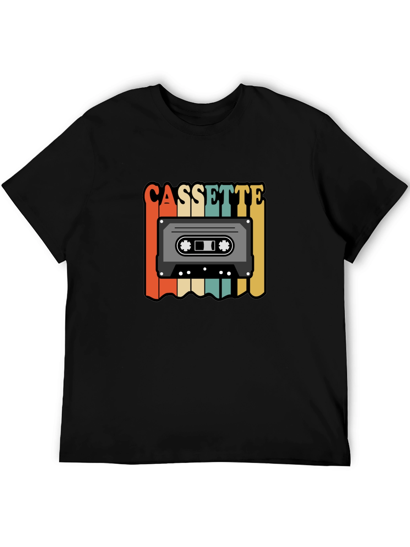 Black Retro Cassette Tape Graphic Tee view 5
