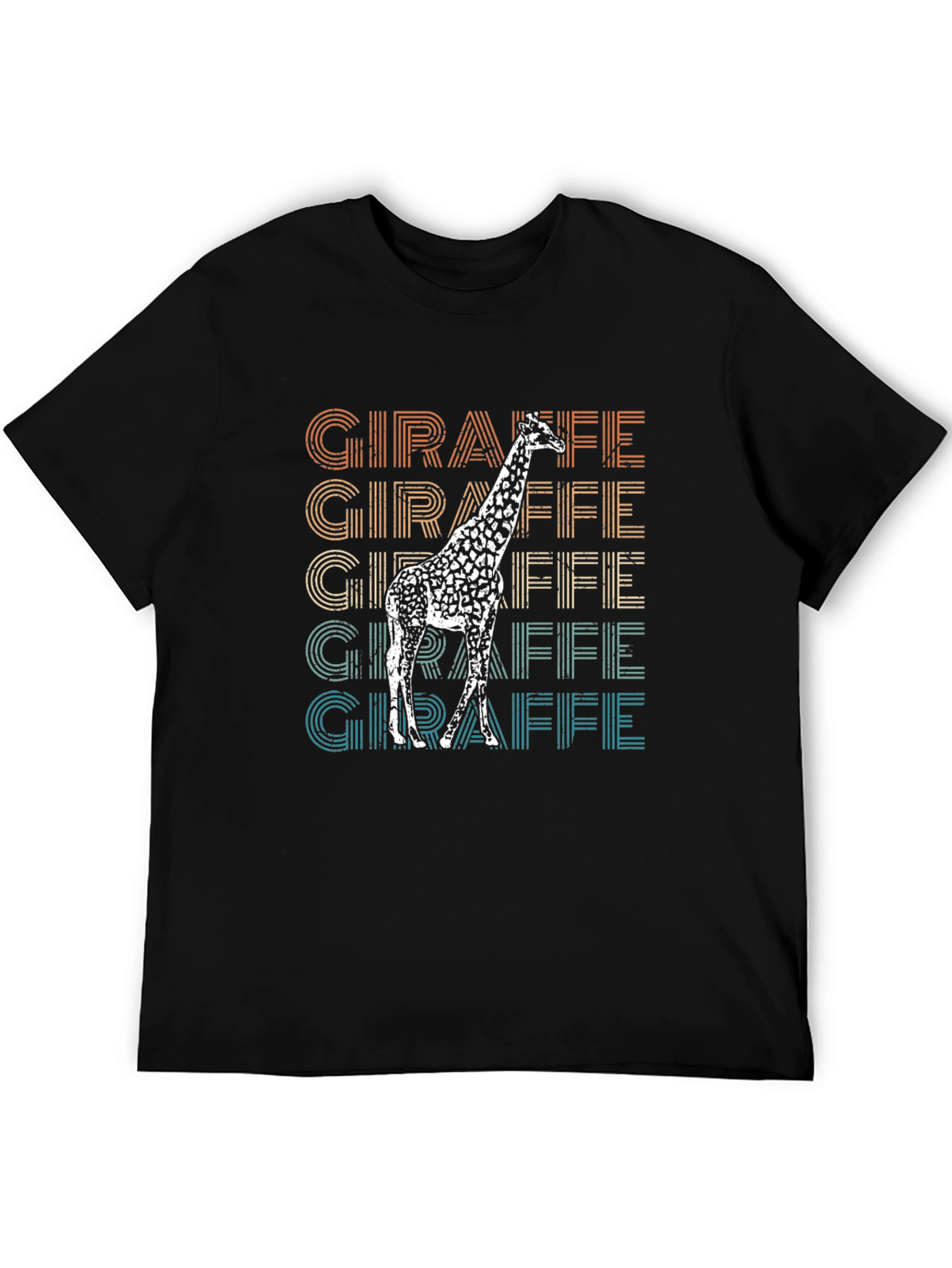 Black Retro Giraffe T-Shirt - Animal Lover Tee view 5