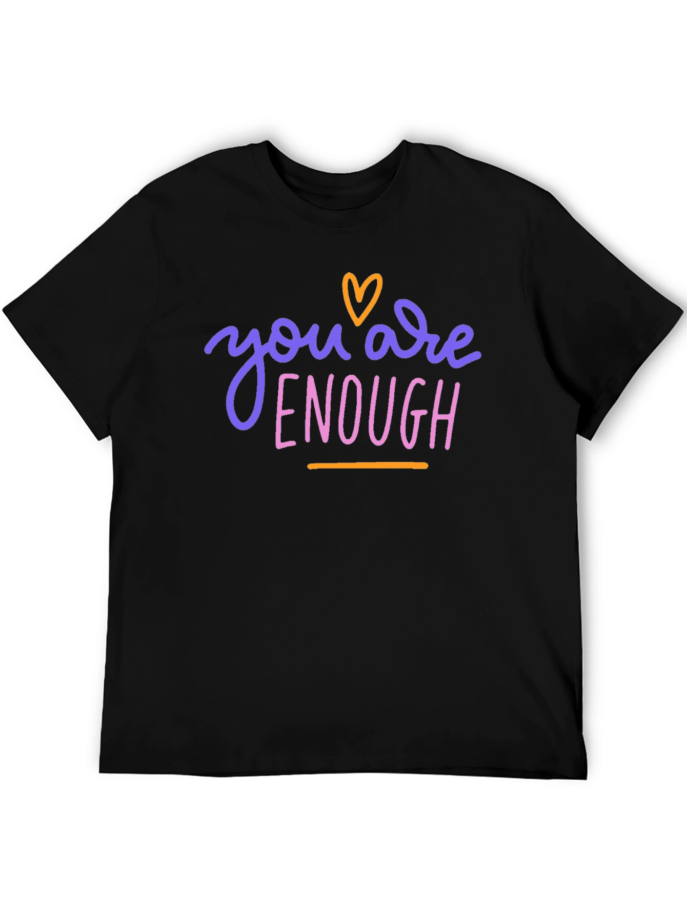 Black You Are Enough Graphic Tee - Black view 5