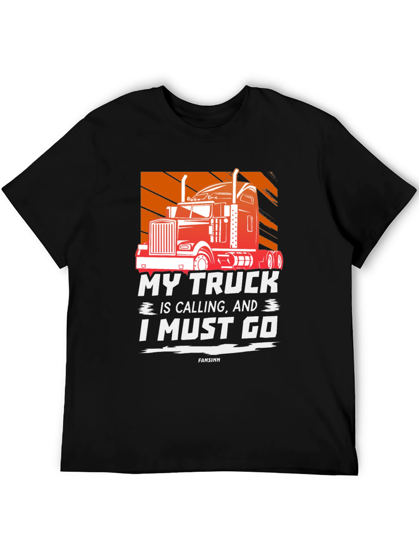 Black My Truck is Calling Men's Graphic T-Shirt view 5