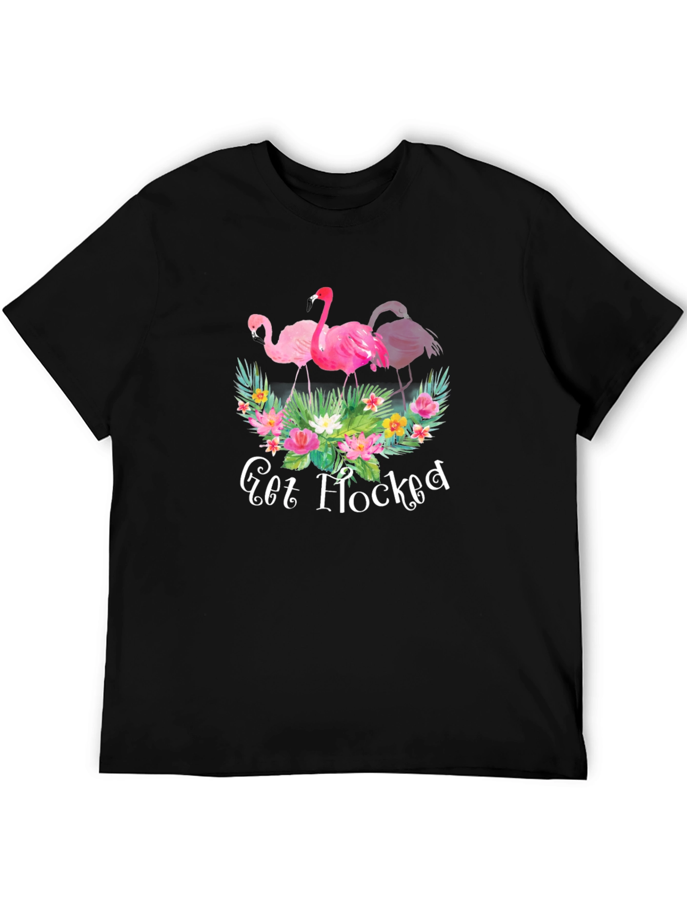 Black Get Flocked Flamingo Graphic T-Shirt view 5