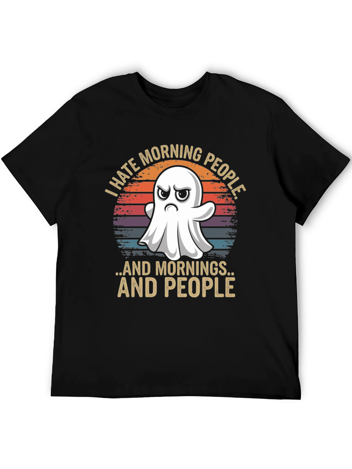Black I Hate Morning People T-Shirt view 5
