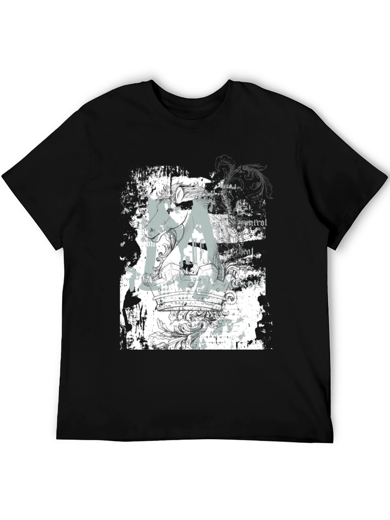 Black Abstract Graphic Print Black T-Shirt view 5