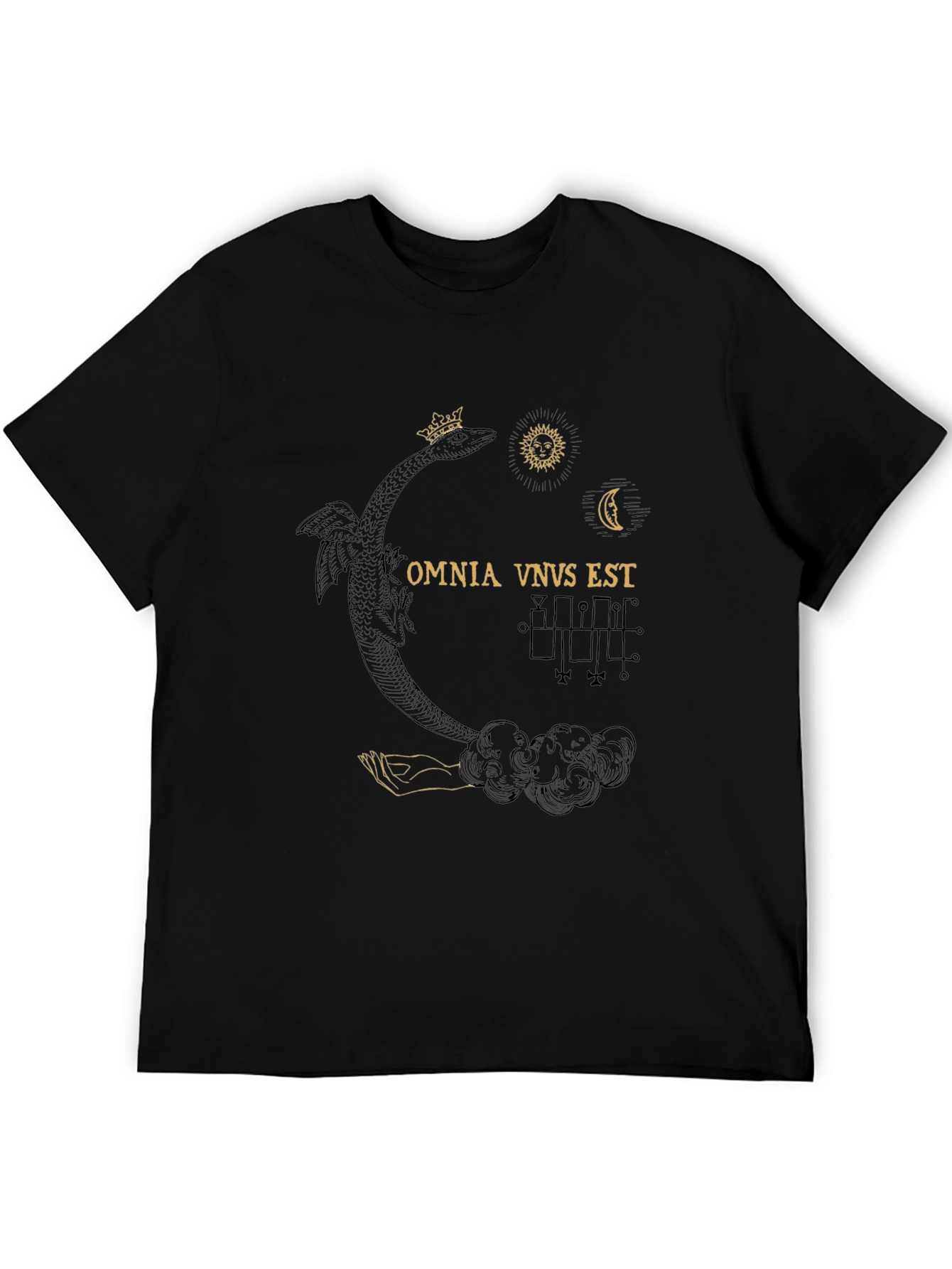 Black Occult Dragon Graphic Tee - Black view 5