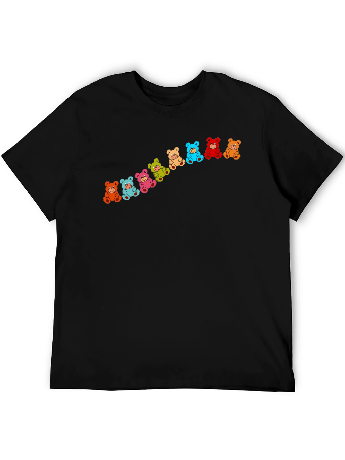 Black Colorful Gummy Bears Black T-Shirt view 5
