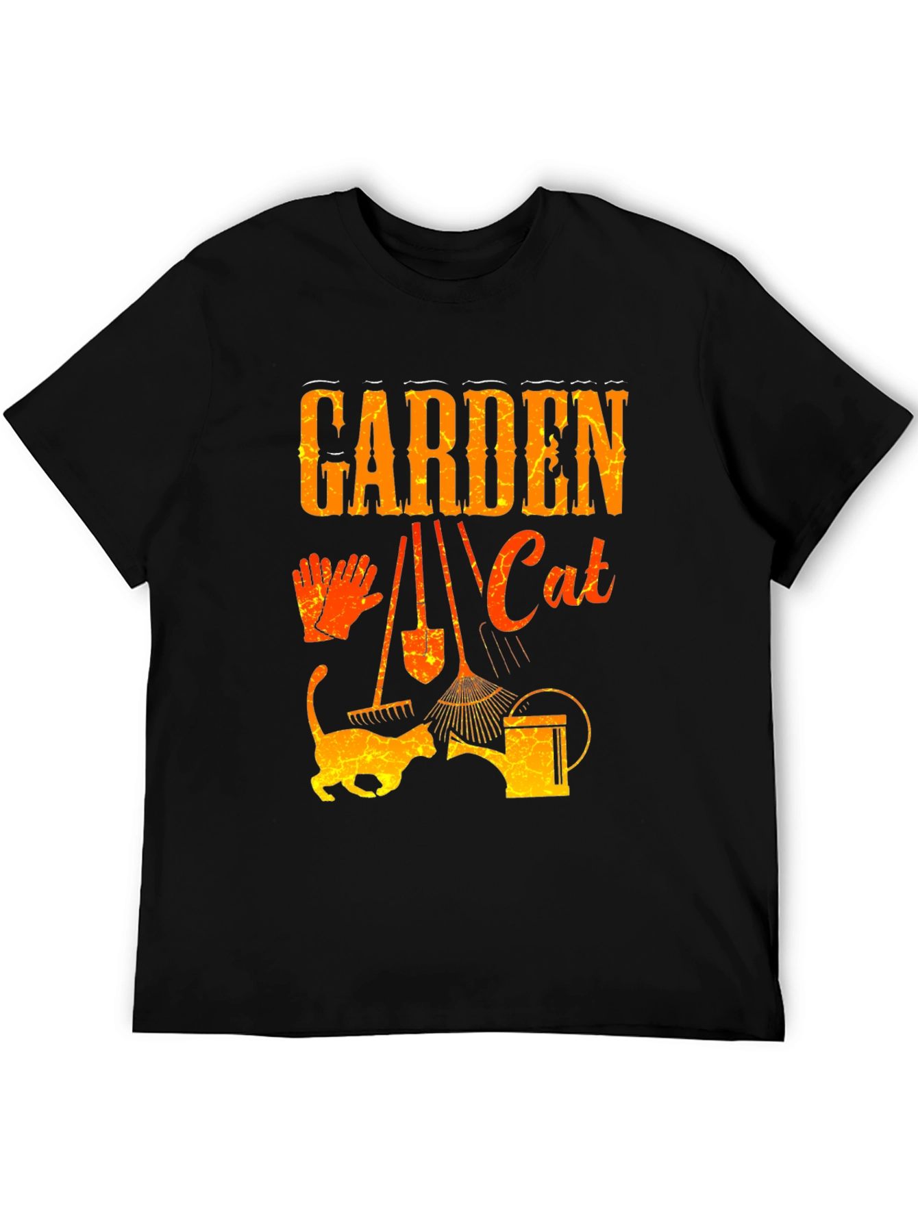 Black Garden Cat T-Shirt - Gardening Lover Tee view 5
