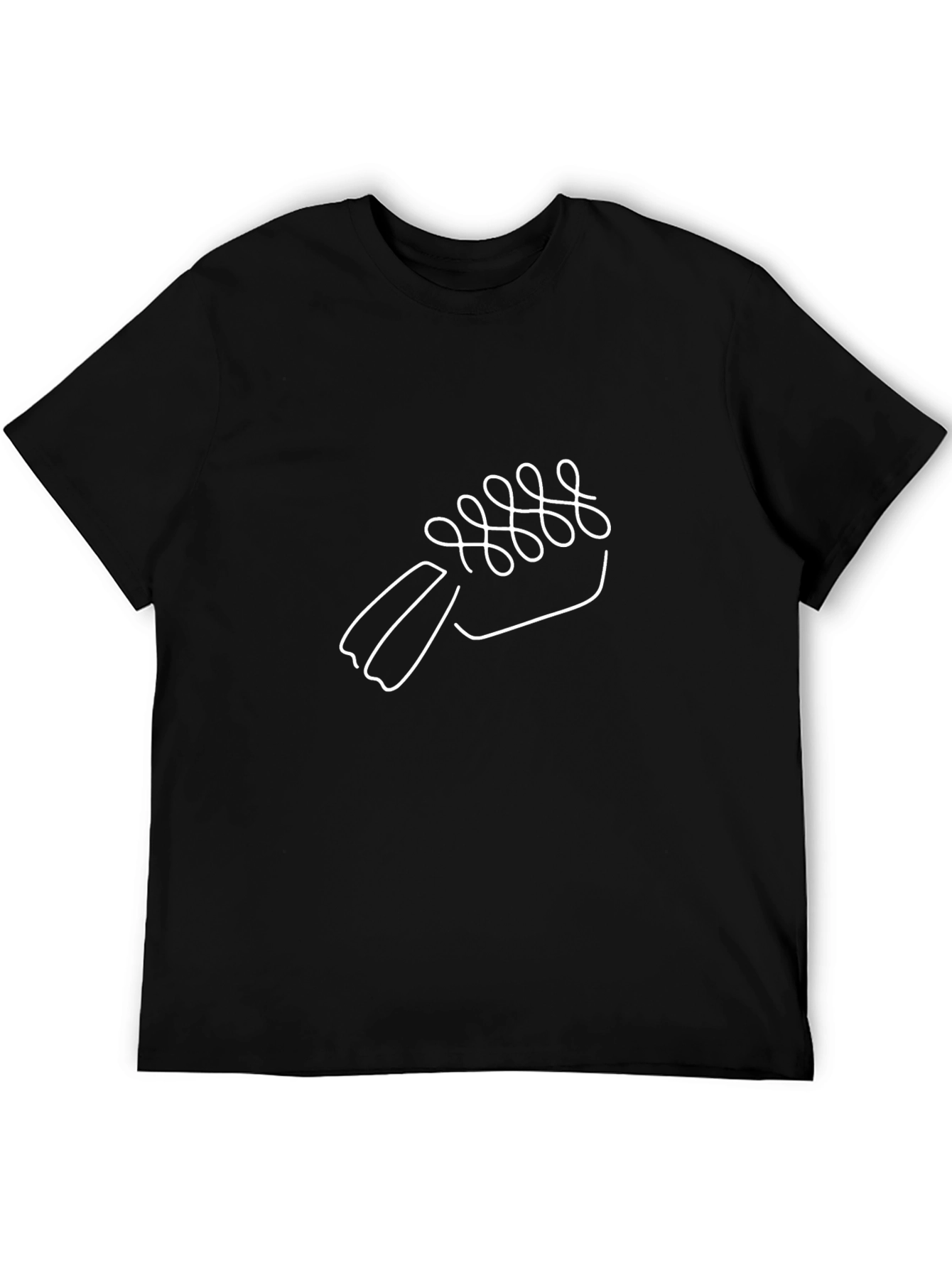 Black Black T-Shirt with Abstract Shoe Print view 5