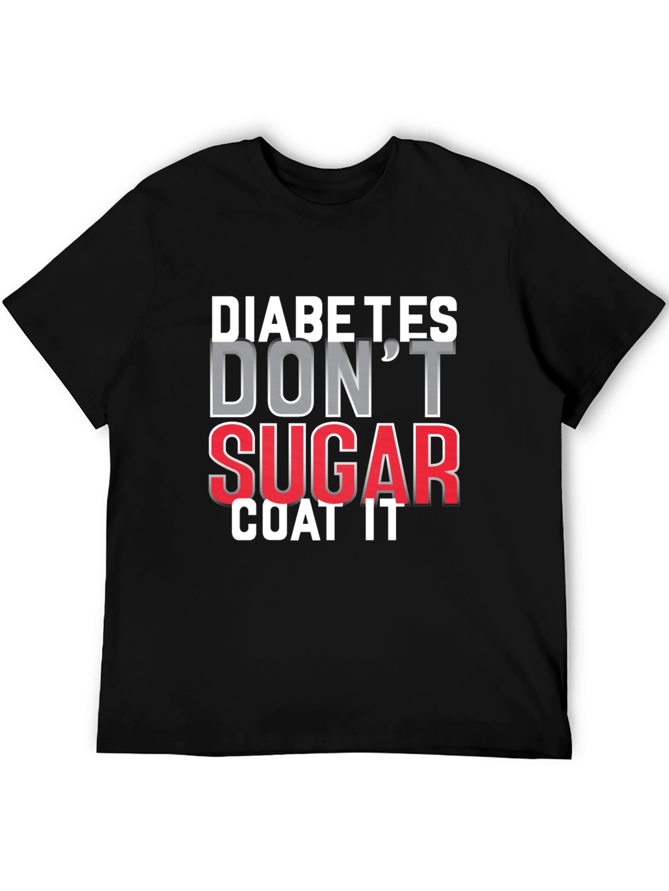 Black Diabetes Don't Sugar Coat It T-Shirt view 5
