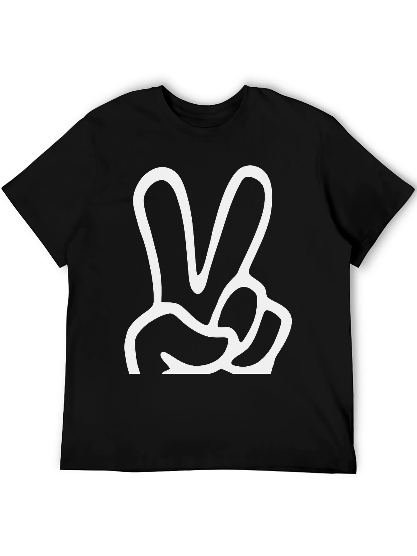 Black Peace Sign Graphic Tee - Classic Comfort view 5