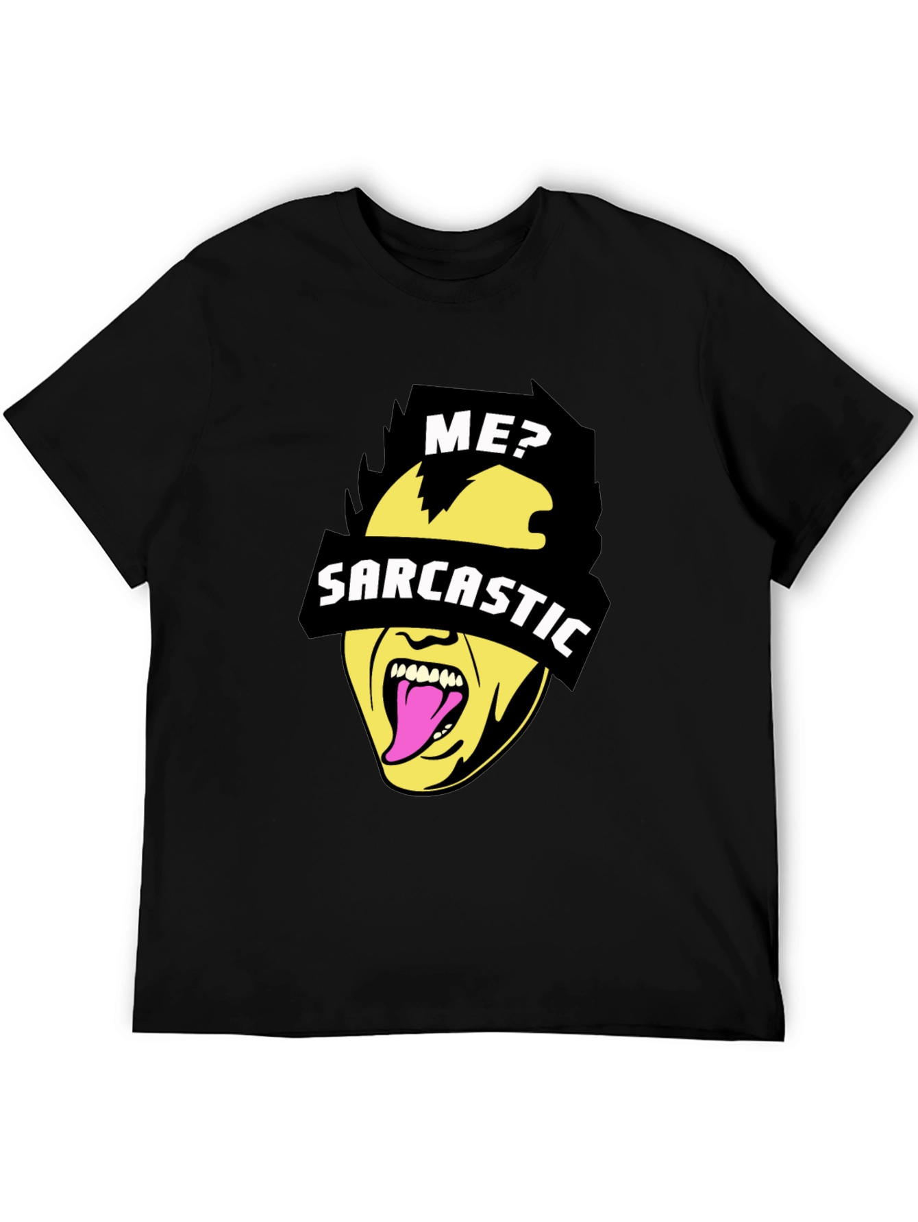 Black Sarcastic Graphic Tee - Black Novelty Humor T-Shirt view 5