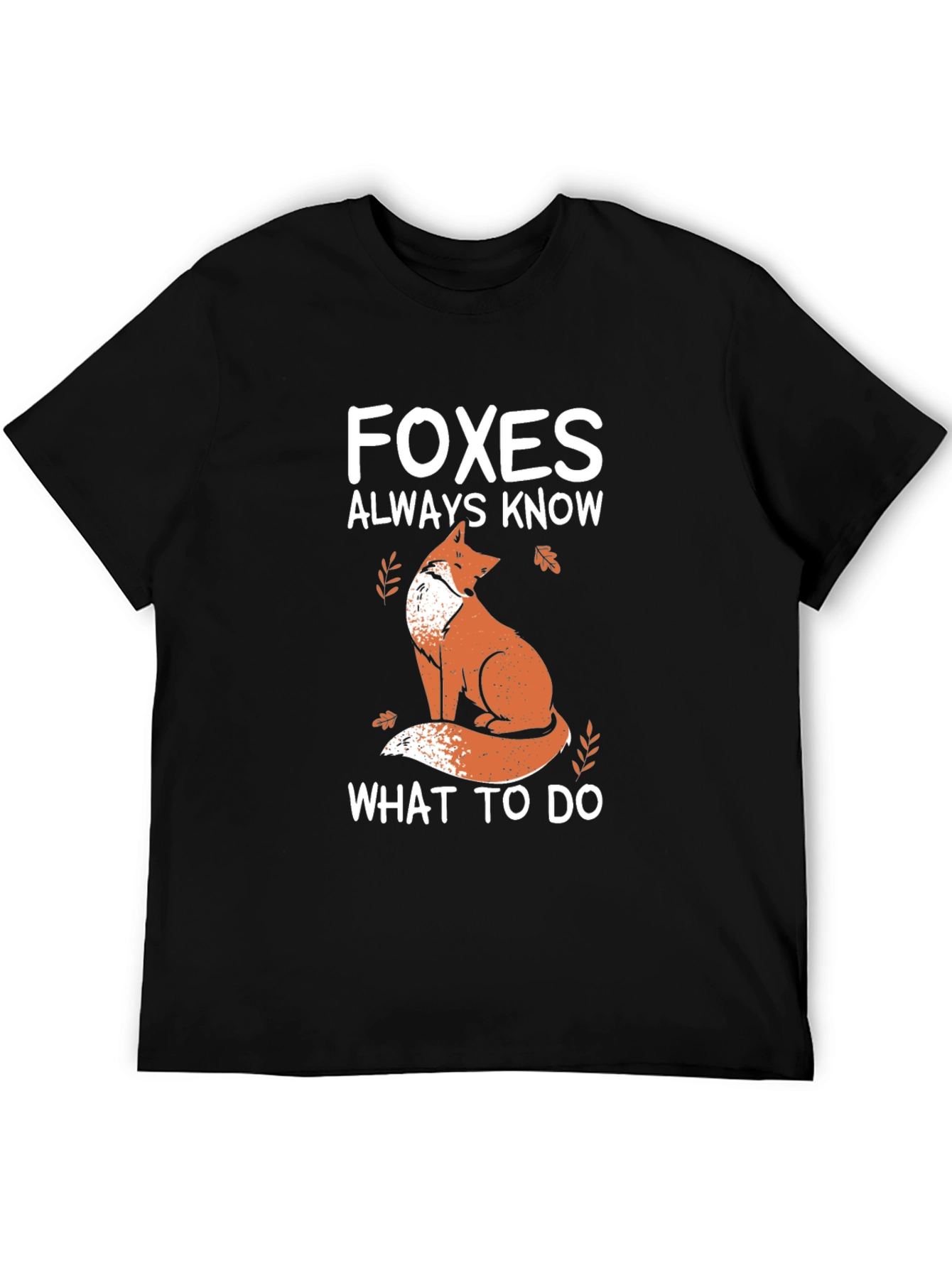 Black Foxes Always Know T-Shirt - Black Graphic Tee view 5