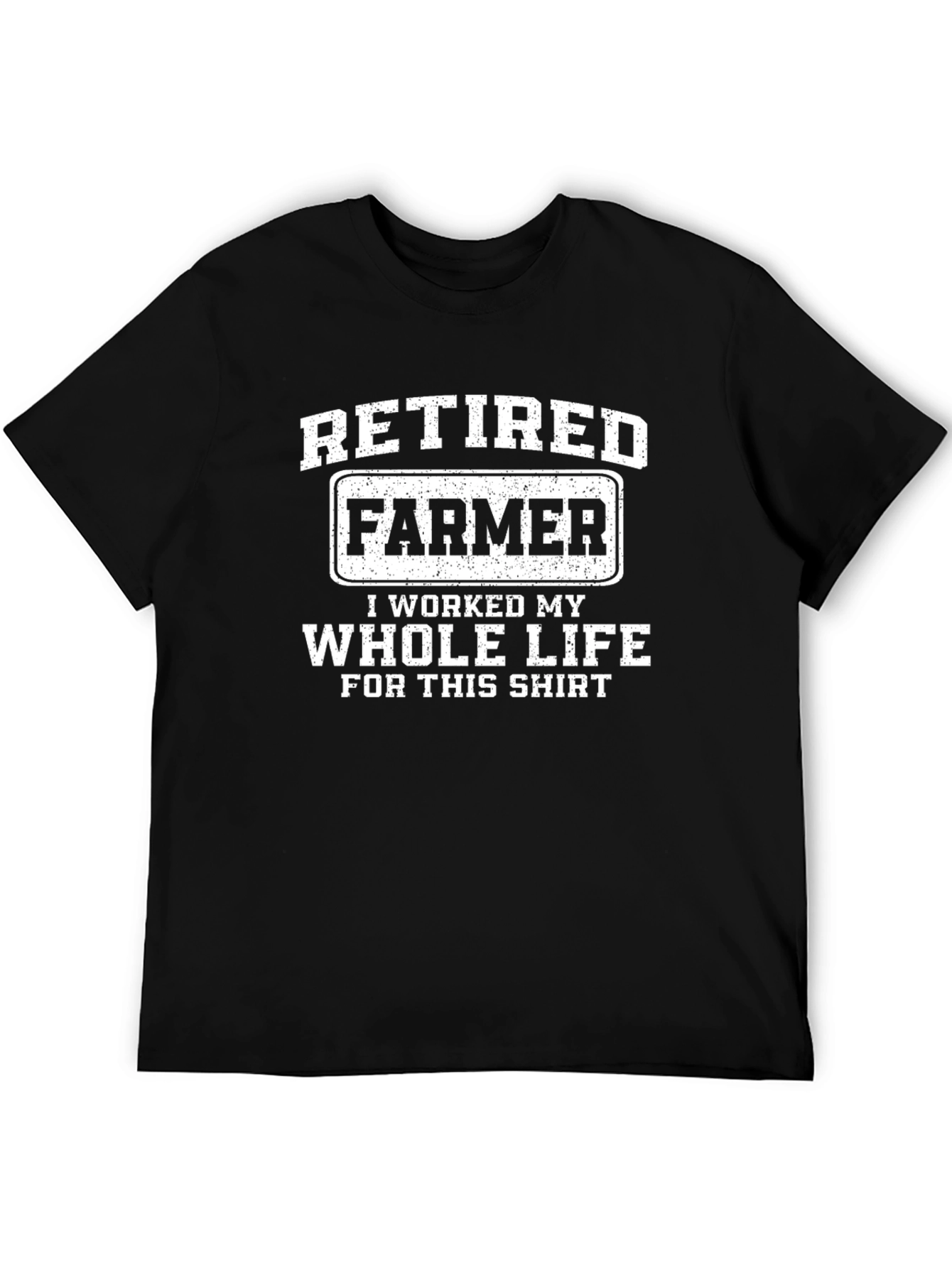 Black Retired Farmer T-Shirt - Funny Retirement Gift view 5