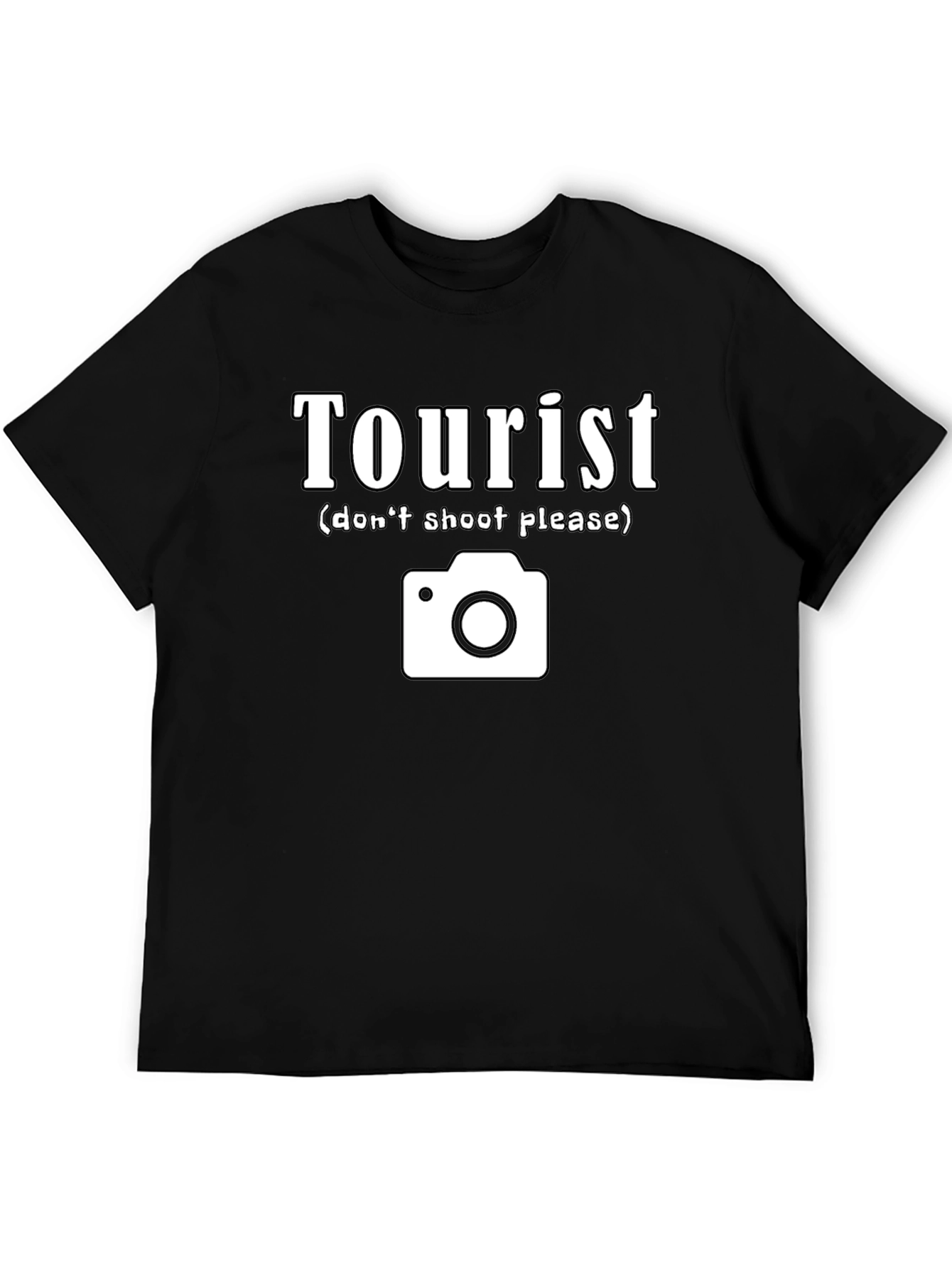 Black Tourist Graphic Tee - Funny Travel Shirt view 5