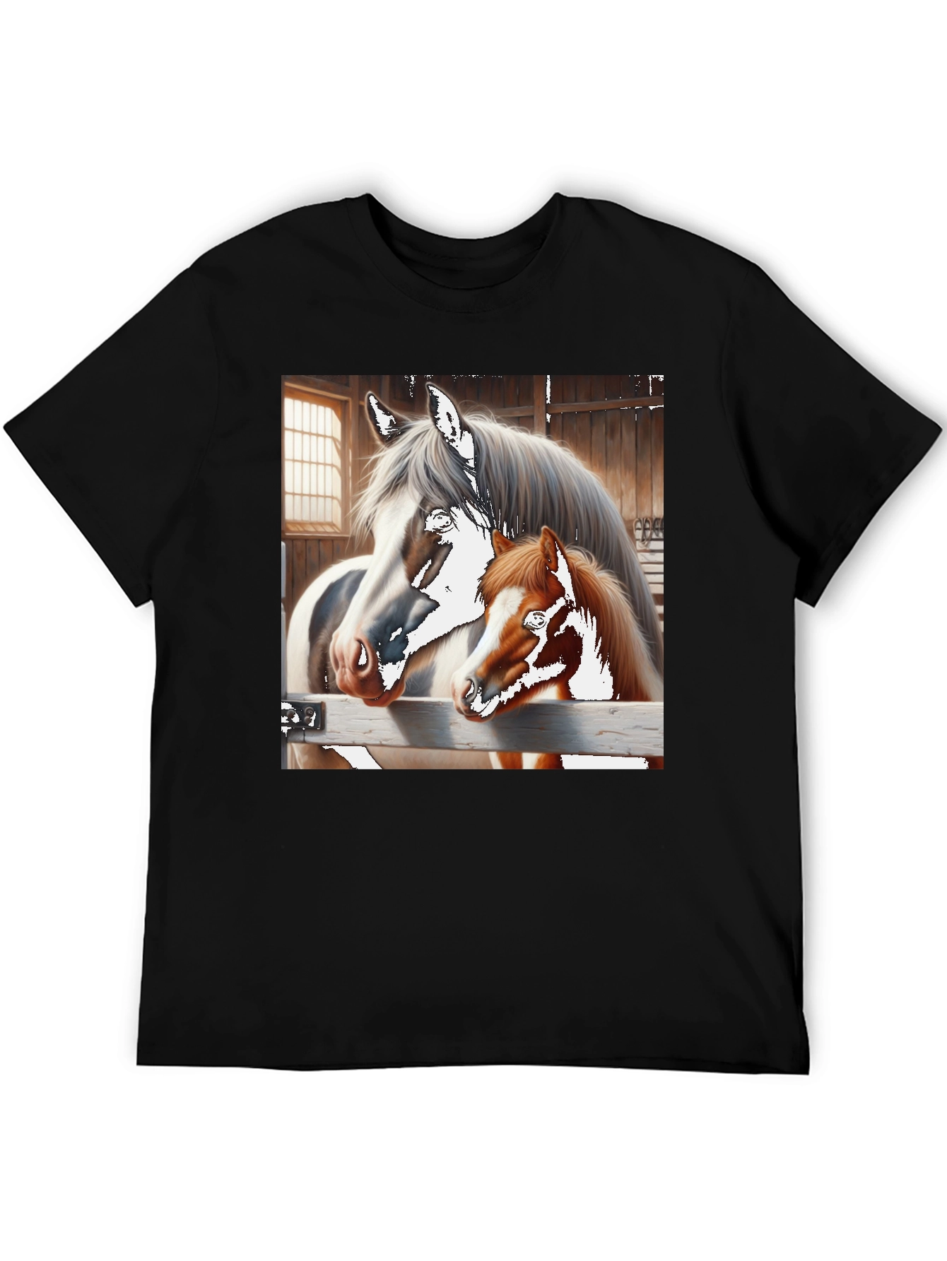 Black Horse and Foal Graphic Tee view 5