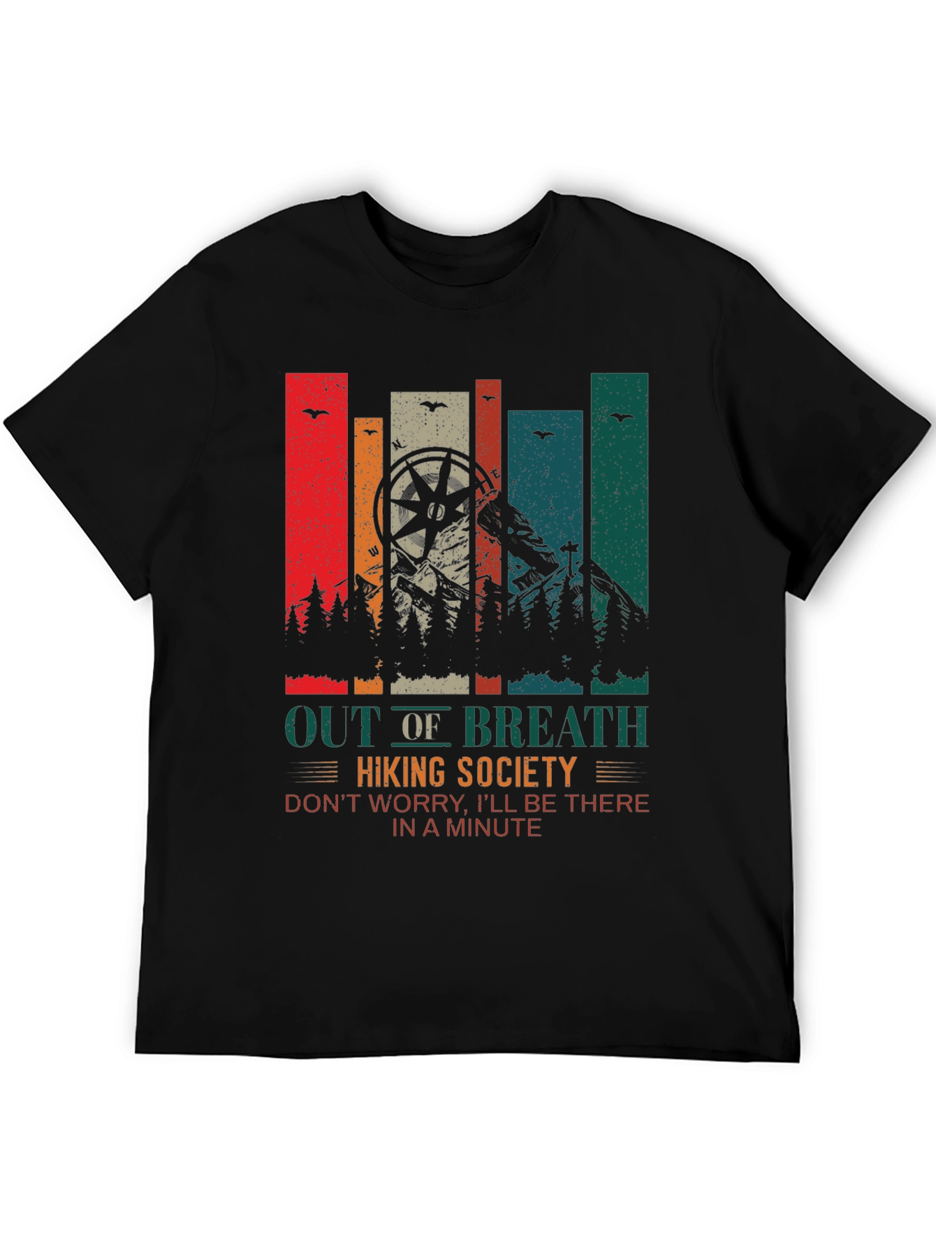 Black Out of Breath Hiking Society Graphic Tee view 5