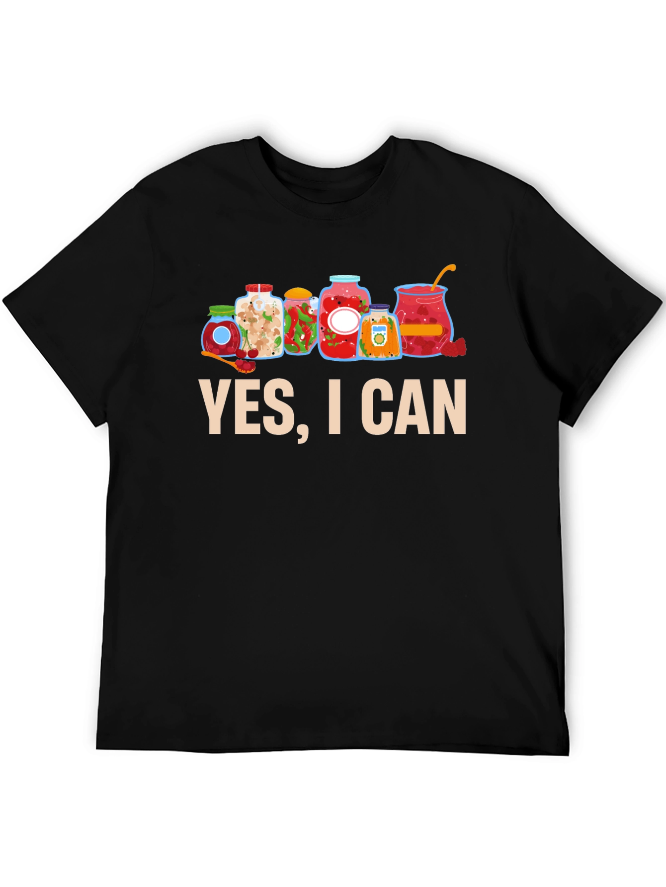 Black Yes I Can Funny Canning Jars T-Shirt view 5