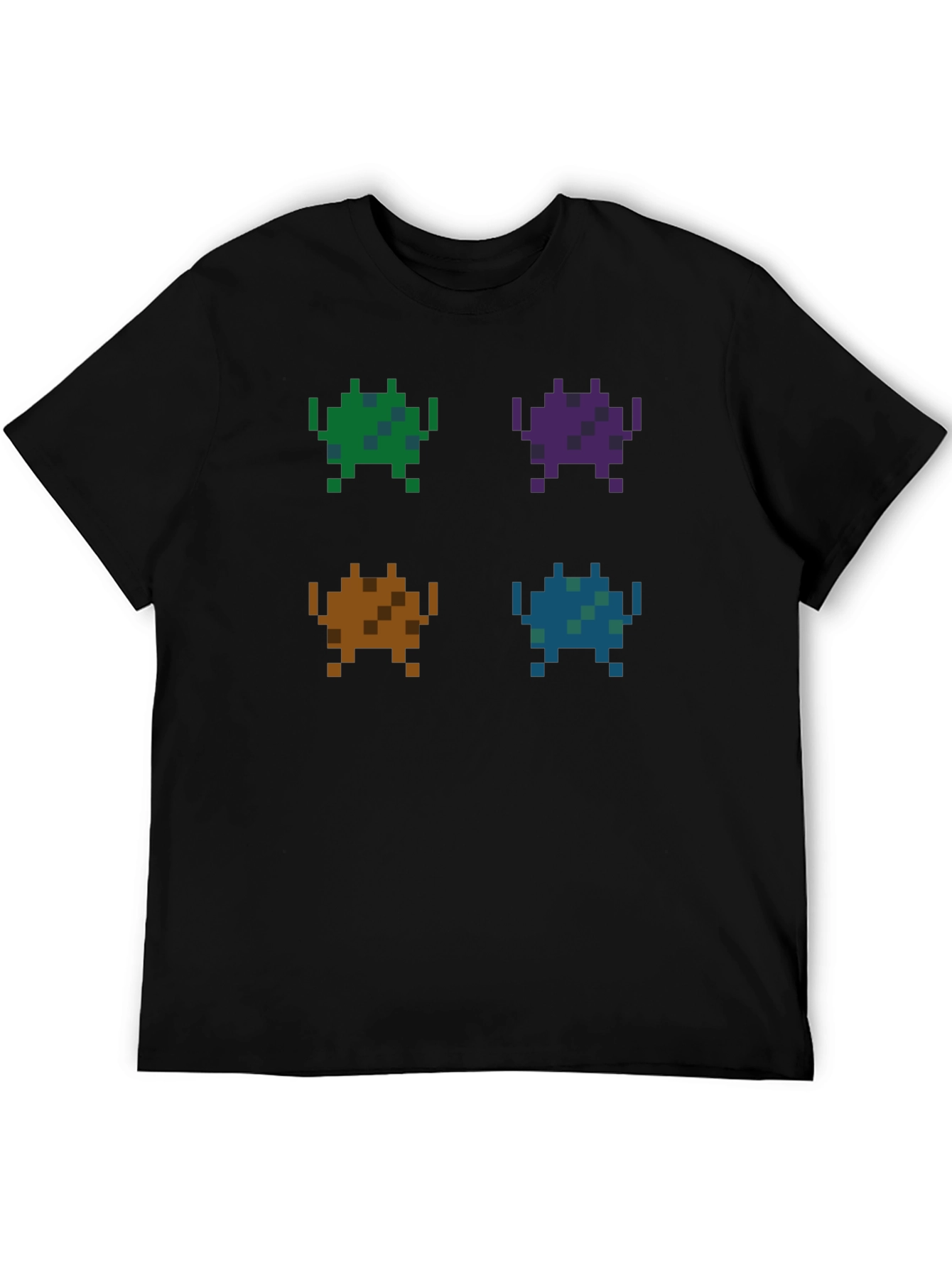 Black Retro Pixel Alien T-Shirt view 5