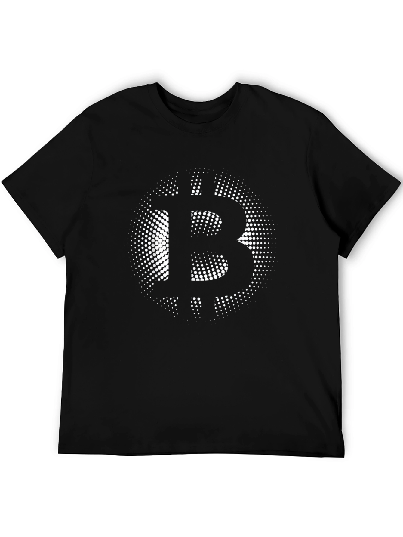Black Bitcoin Halftone Black T-Shirt - Crypto Currency Tee view 5