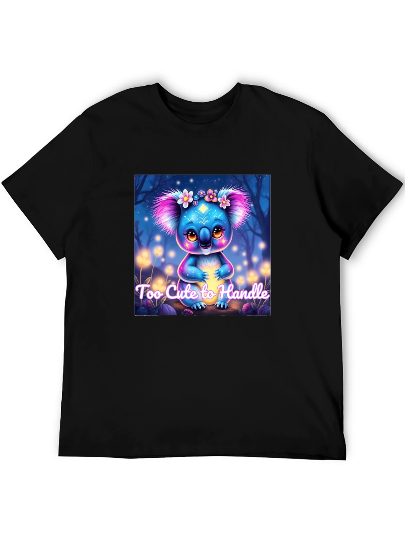 Black Cute Koala Bear Graphic Tee - Unique Design view 5