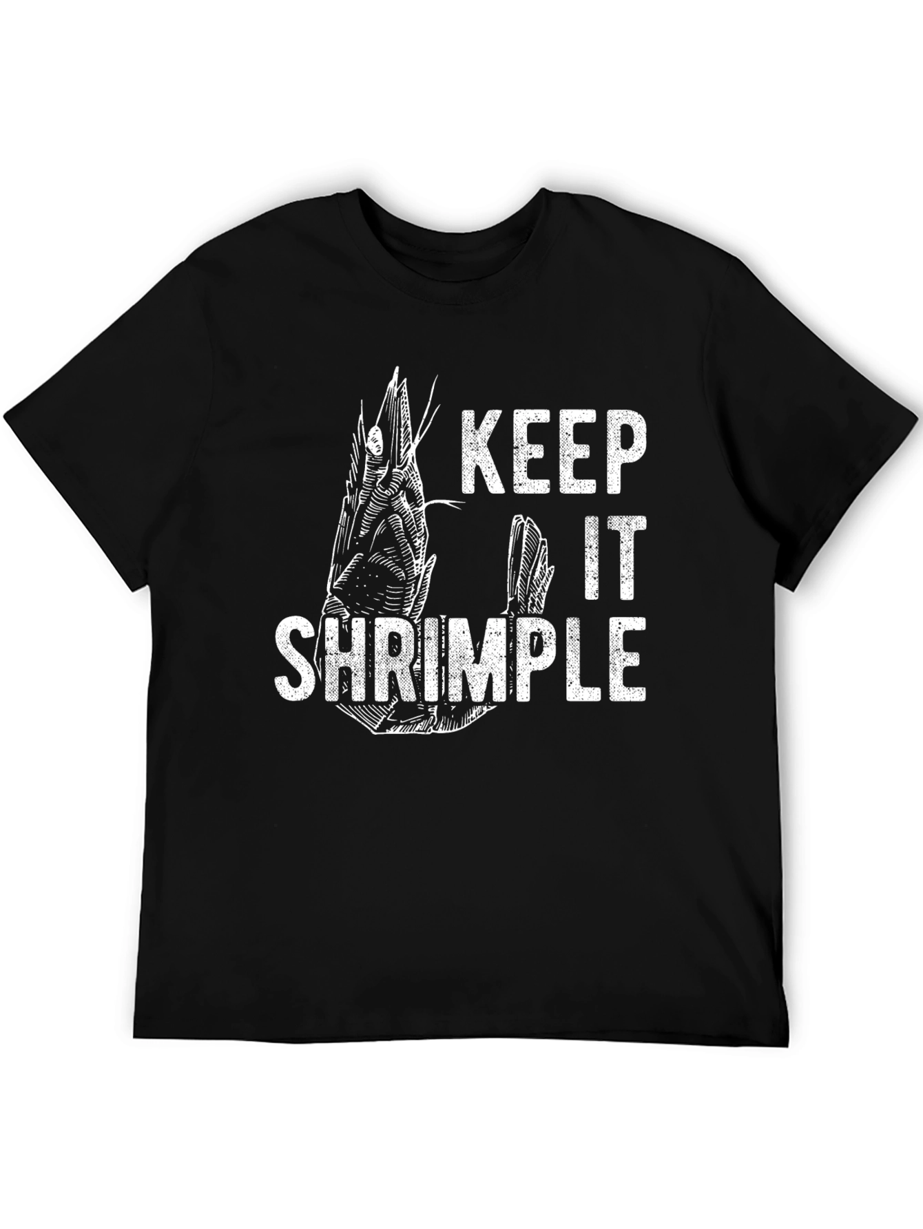 Black Keep It Shrimple T-Shirt - Unique Graphic Tee view 5