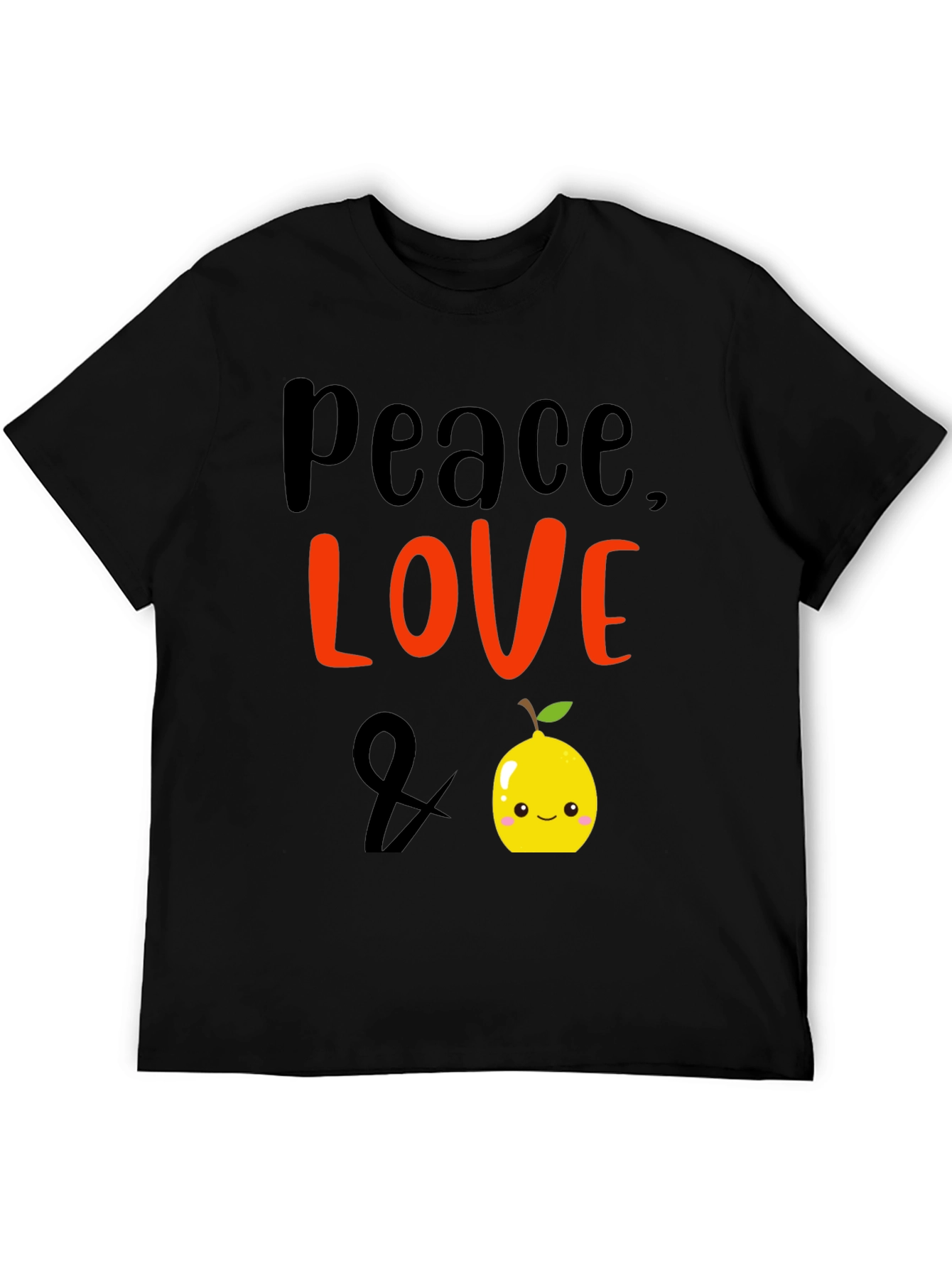Black Peace, Love & Lemon Graphic Tee - Black view 5