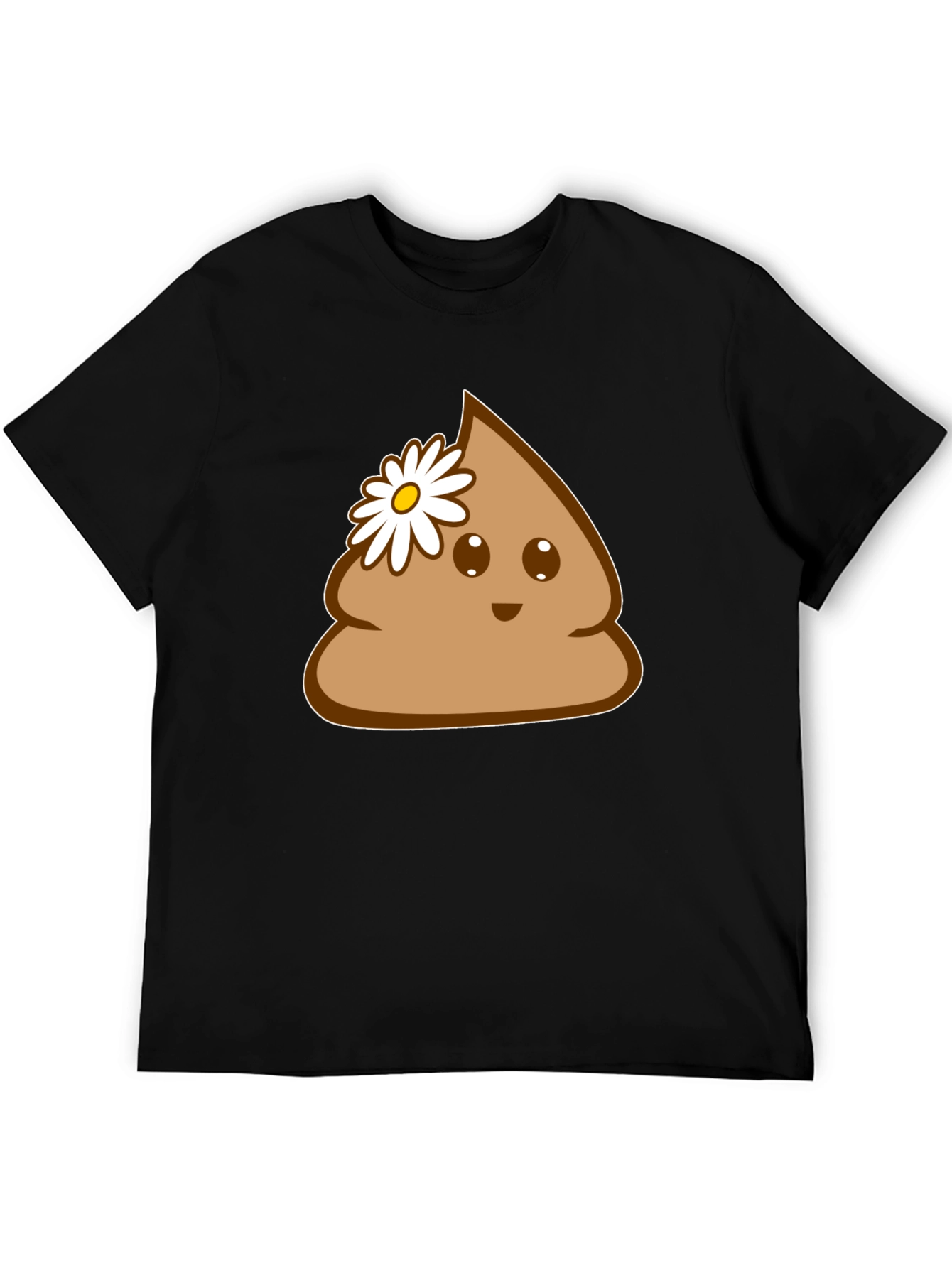 Black Cute Poop Emoji Graphic Tee - Fun Novelty T-Shirt view 5