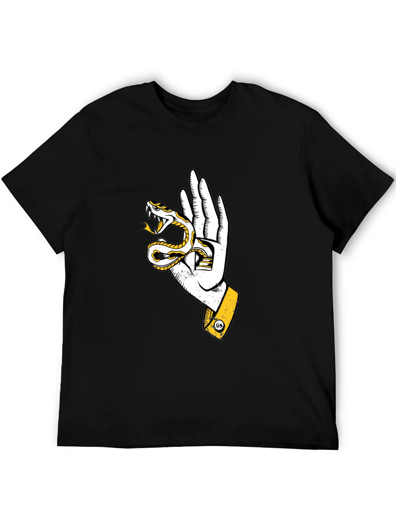 Black Snake Hand Graphic Tee - Stylish Black T-Shirt view 5