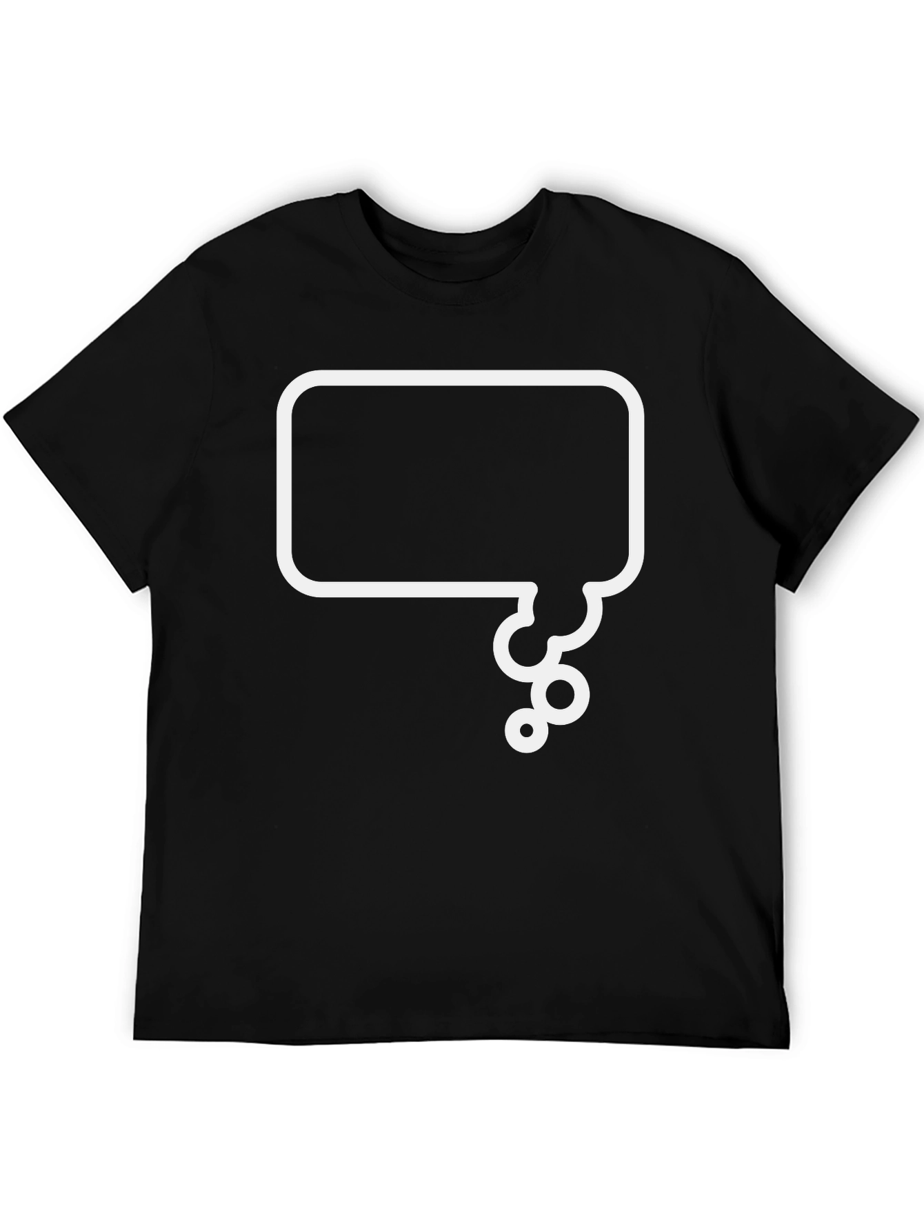 Black Black T-Shirt with White Speech Bubble Graphic view 5