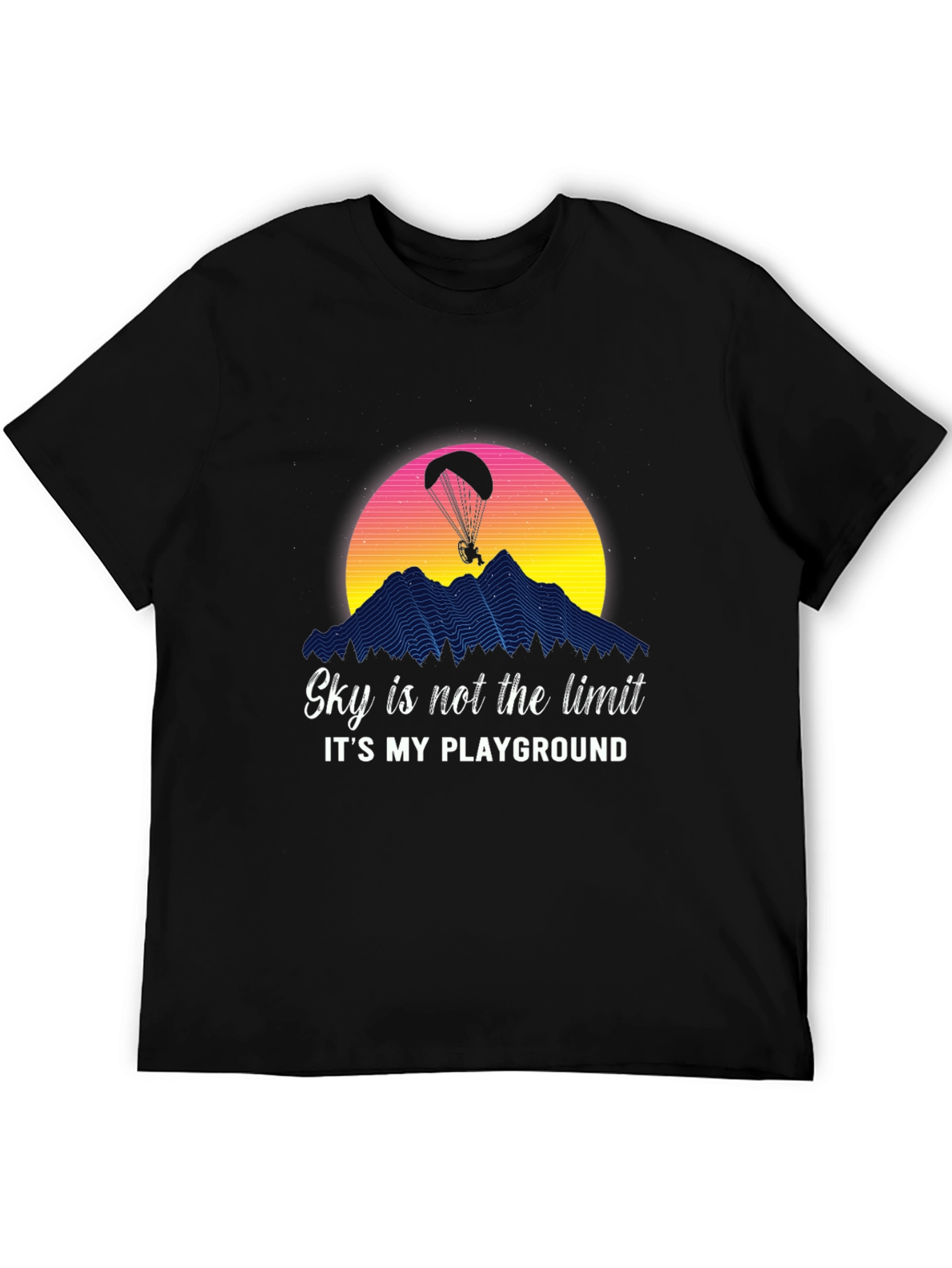 Black Sky's the Limit Paragliding Graphic Tee - Adventure Ready! view 5