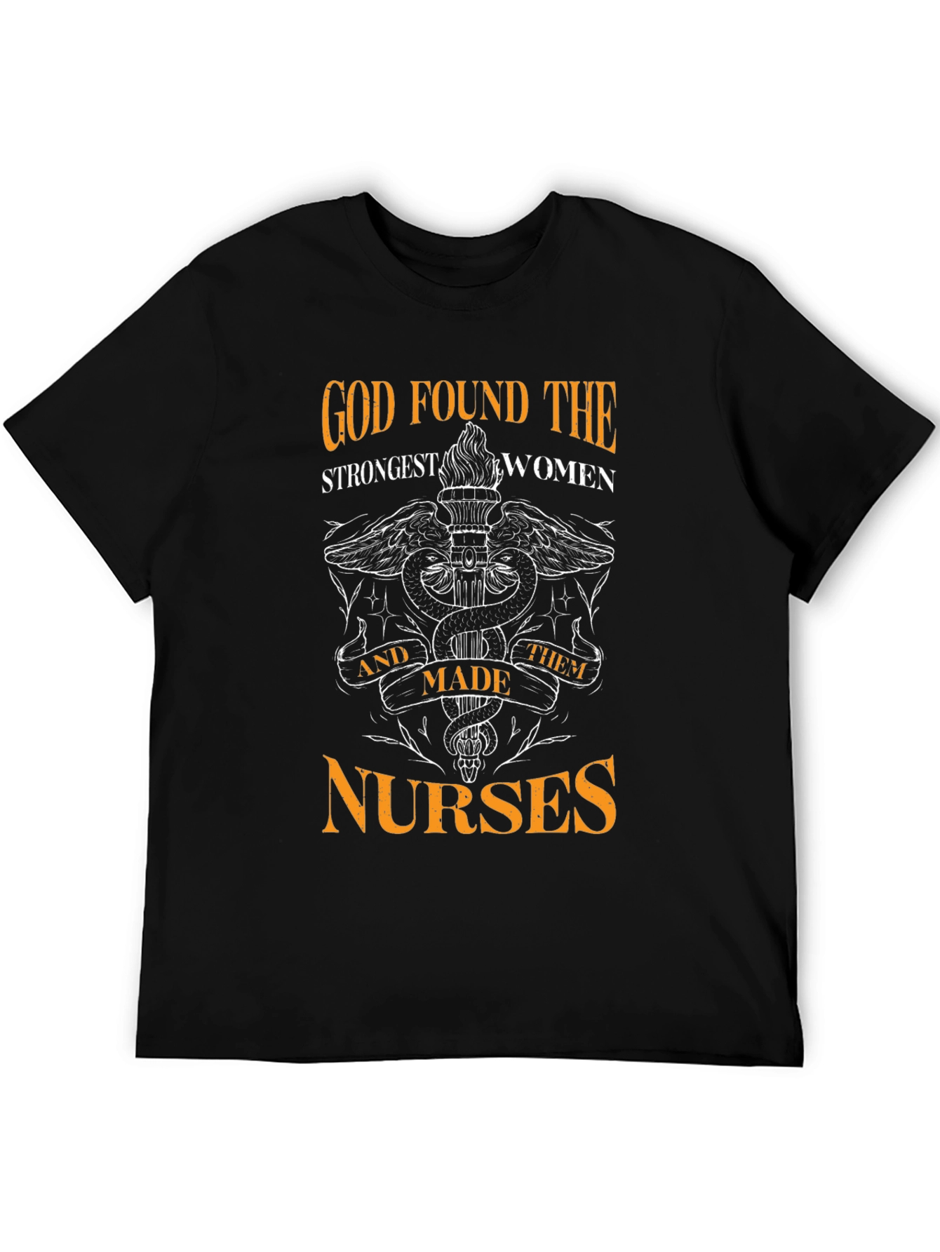 Black God Found The Strongest Women Nurses Black T-Shirt view 5