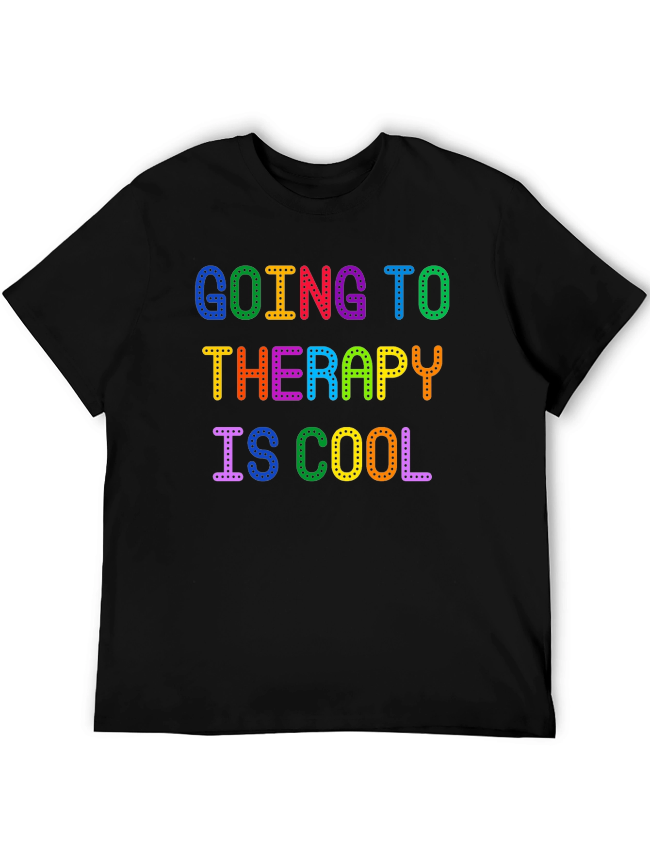 Black Going to Therapy is Cool Graphic T-Shirt view 5