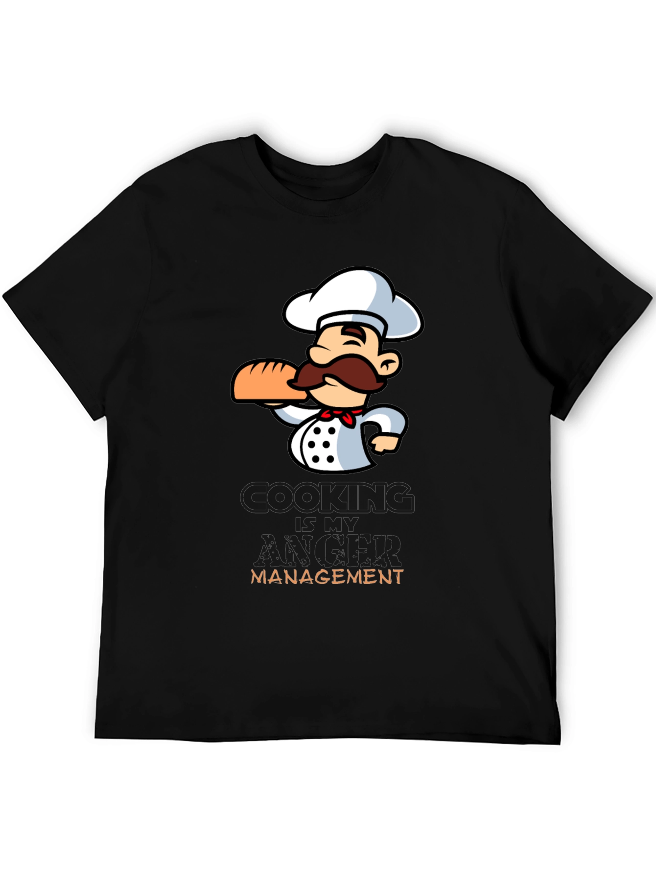 Black Chef Cartoon Graphic T-Shirt - Cooking Management view 5