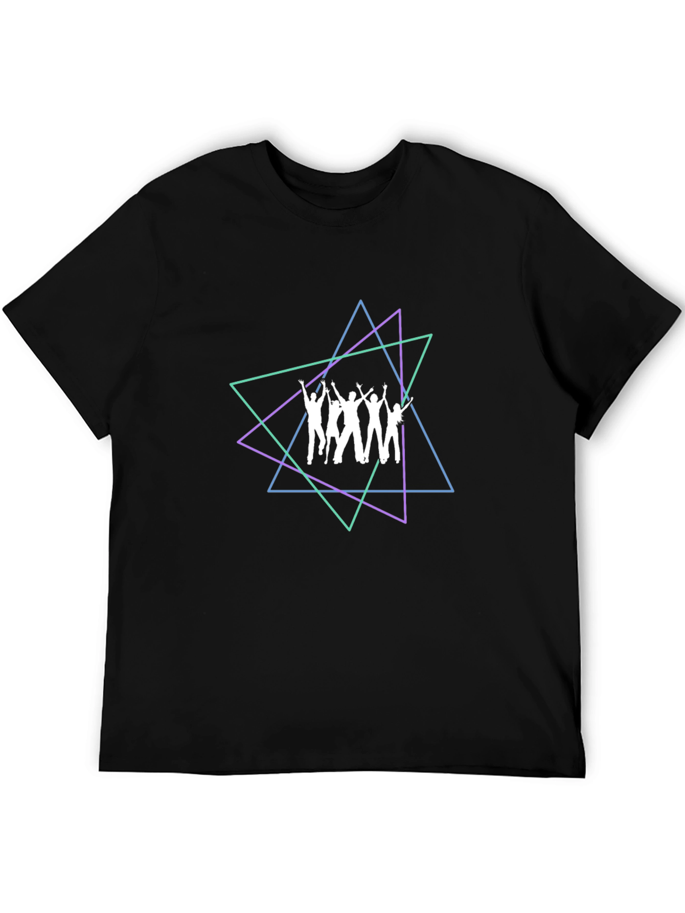 Black Retro Geometric Dance Crew Graphic Tee view 5