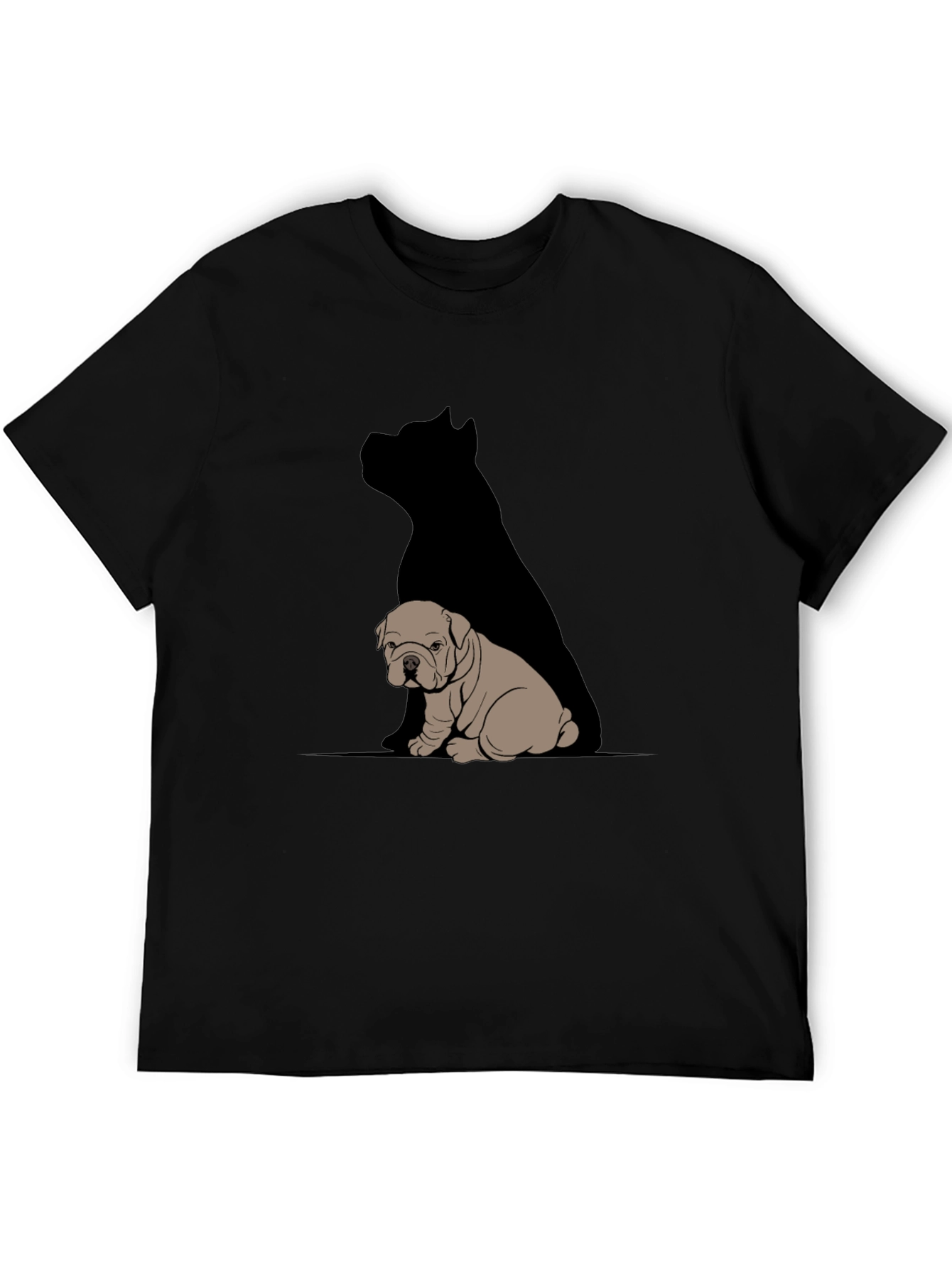 Black Bulldog & Shadow Graphic T-Shirt - Modern Casual Tee view 5