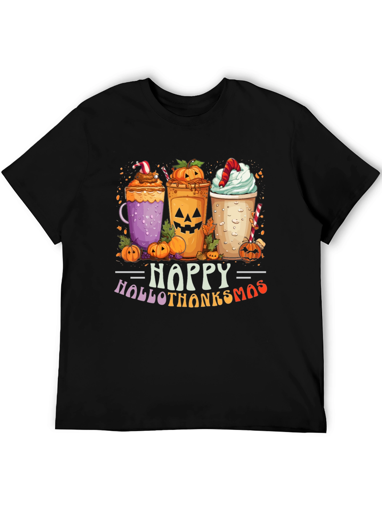 Black Hallowthanksmas Graphic Tee view 5