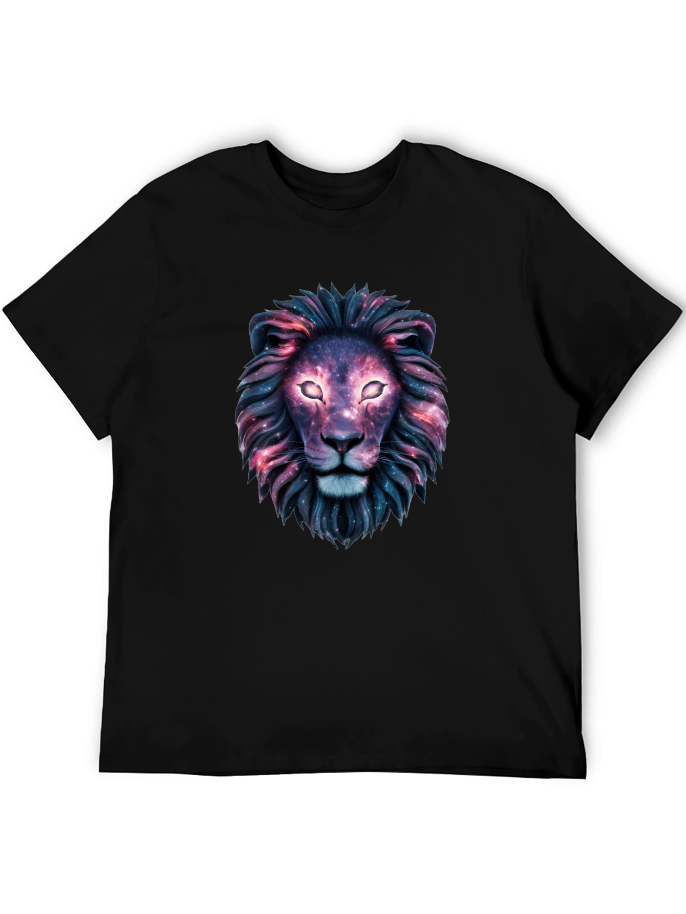 Black Galaxy Lion Graphic Tee - Cosmic Style view 5
