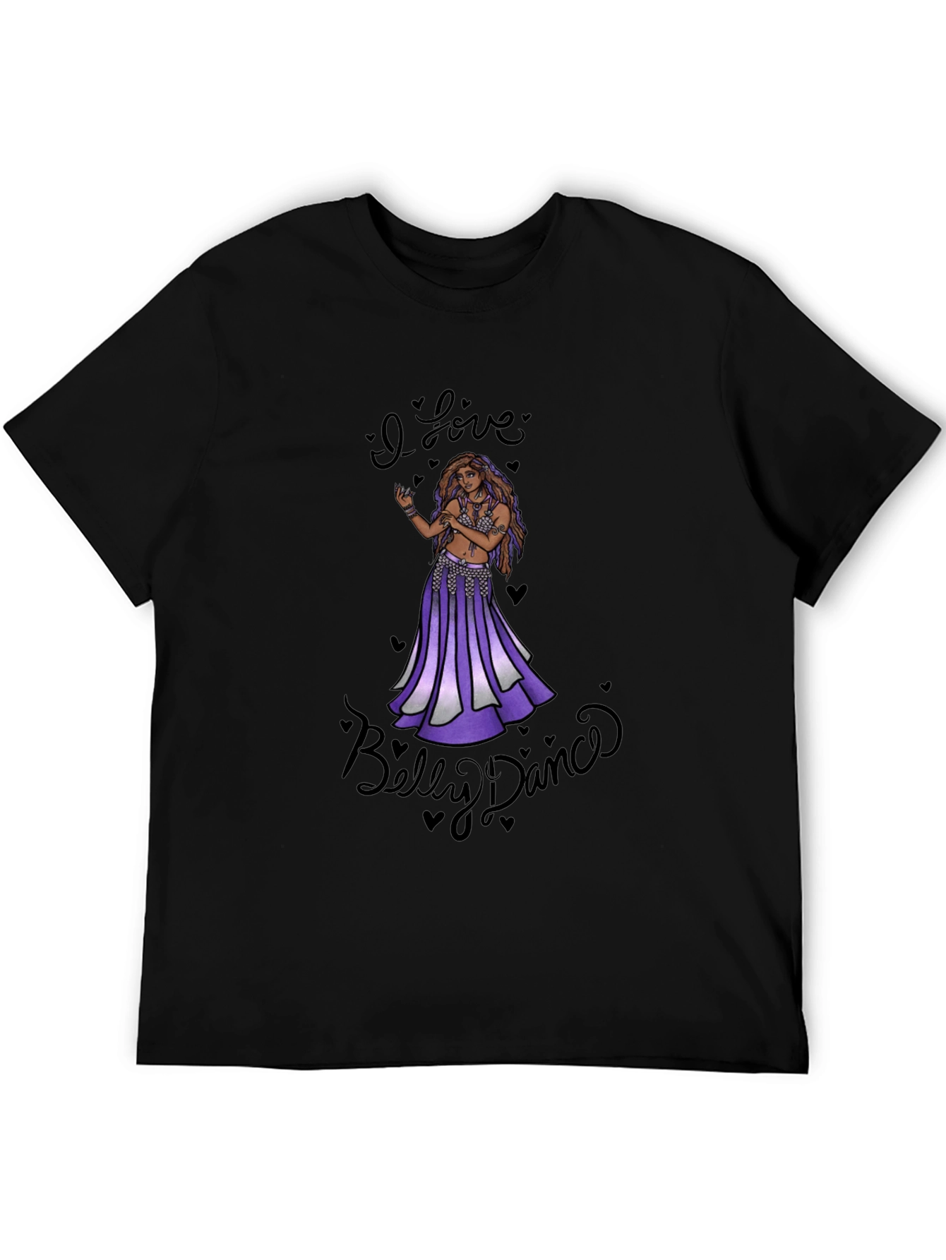 Black I Love Belly Dance Black T-Shirt view 5