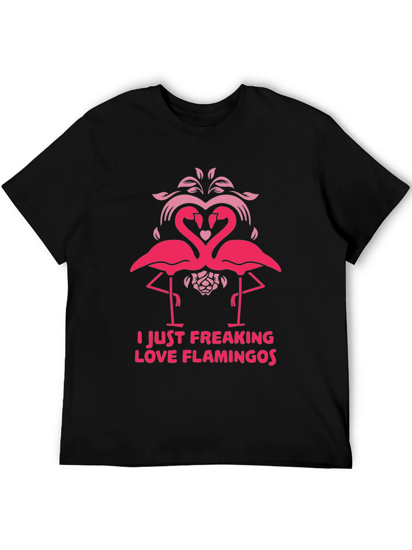 Black I Love Flamingos Graphic T-Shirt - Fun & Stylish view 5