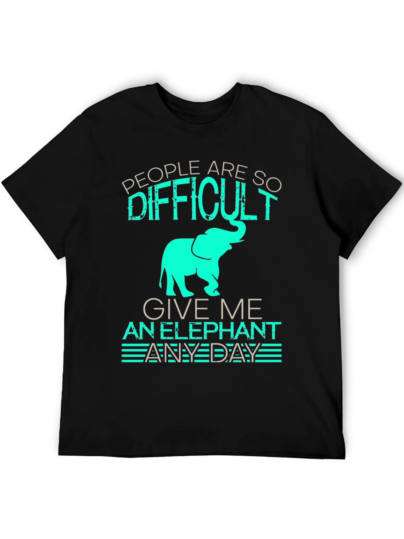Black Difficult People, Give Me An Elephant Black T-Shirt view 5