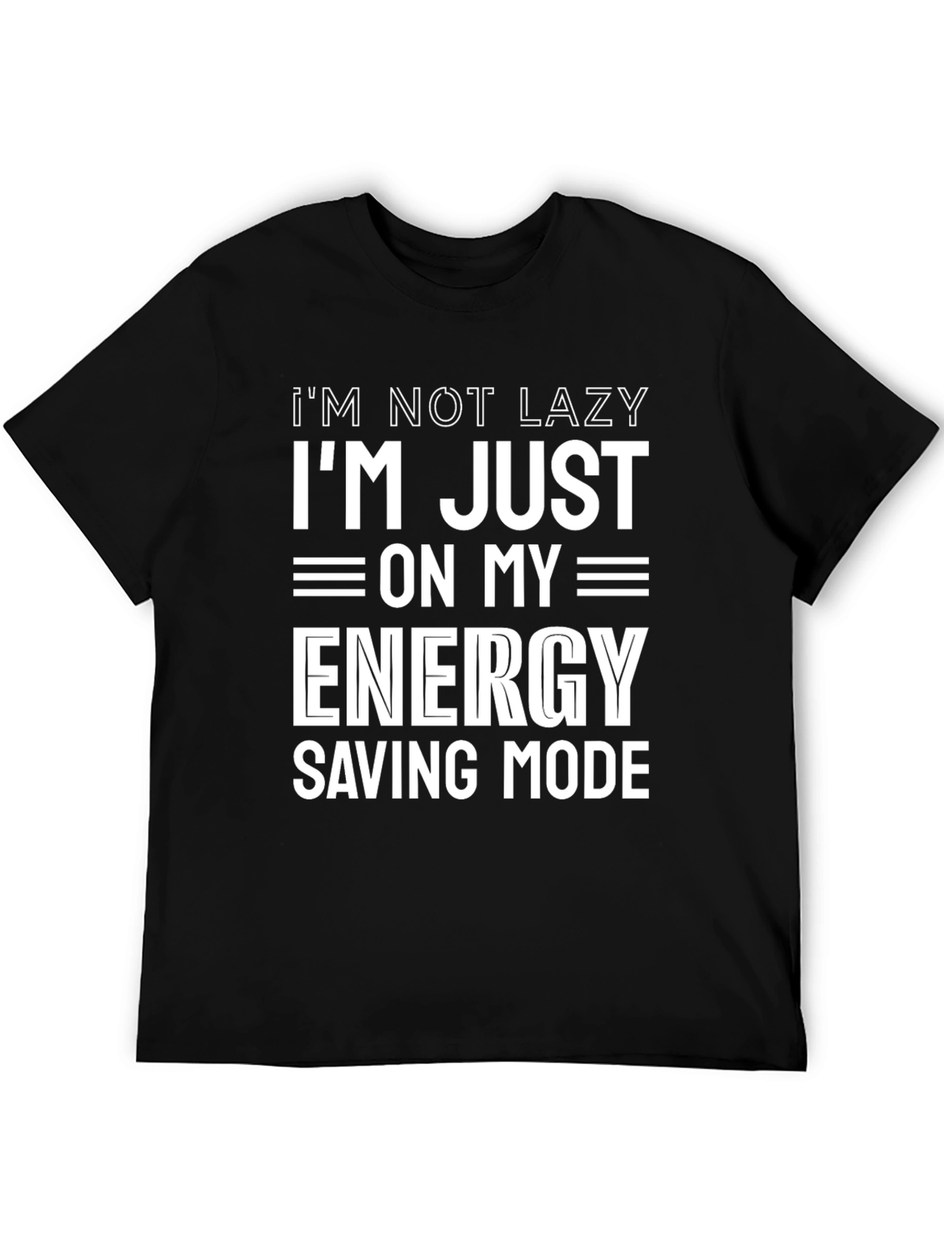 Black Energy Saving Mode Funny Graphic Tee view 5