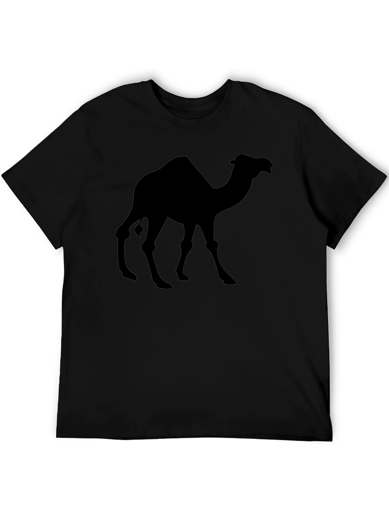 Black Camel Silhouette Black T-Shirt - Desert Animal Graphic Tee view 5