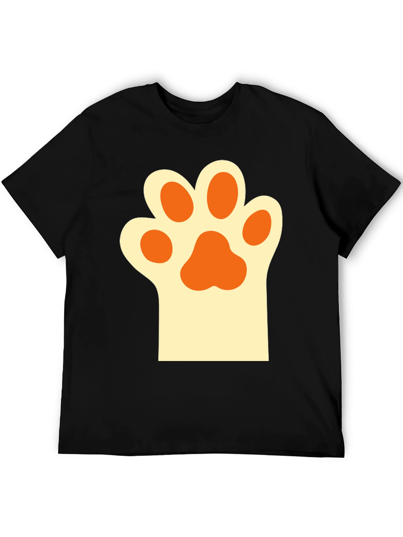 Black Cute Cat Paw Print T-Shirt view 5