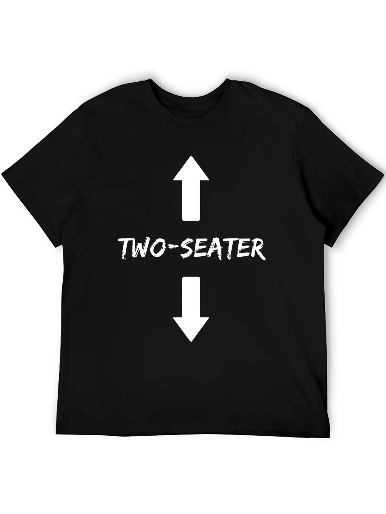 Black Two-Seater Graphic Tee - Black Cotton T-Shirt view 5