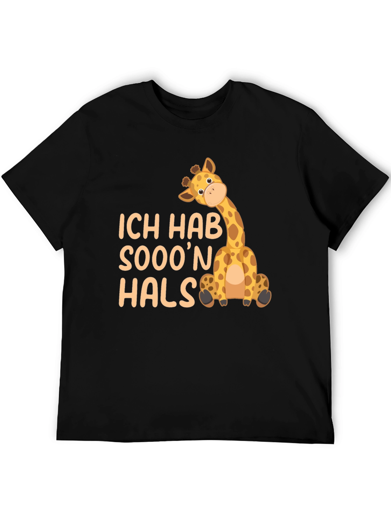 Black Ich Hab Sooo'n Hals Giraffe Black T-Shirt view 5