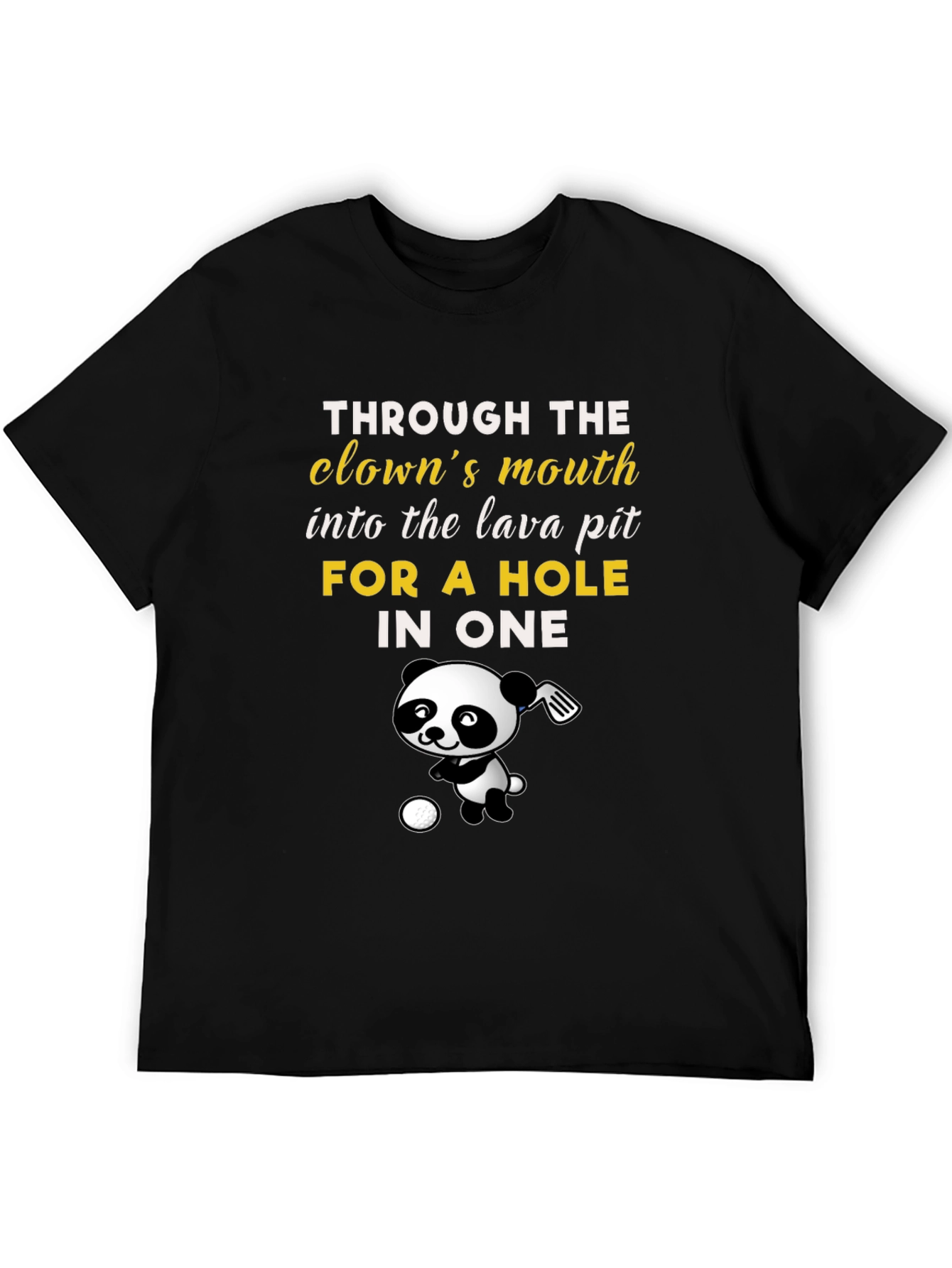 Black Clown's Mouth Golf Panda T-Shirt view 5