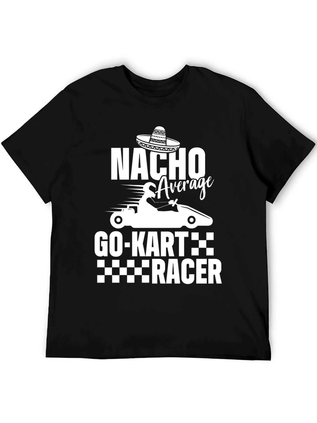 Black Nacho Average Go-Kart Racer Funny T-Shirt view 5