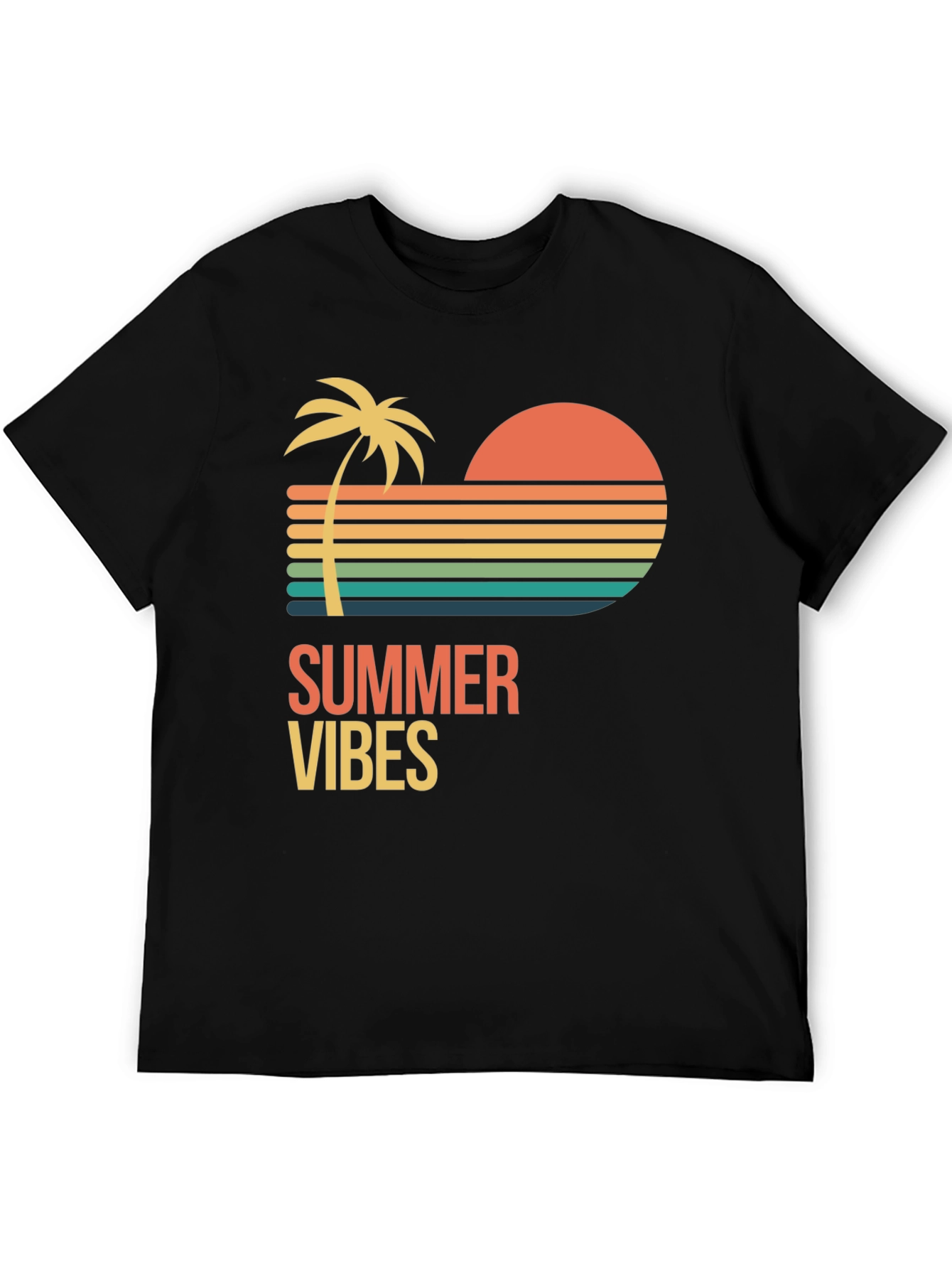 Black Summer Vibes Graphic T-Shirt - Black view 5