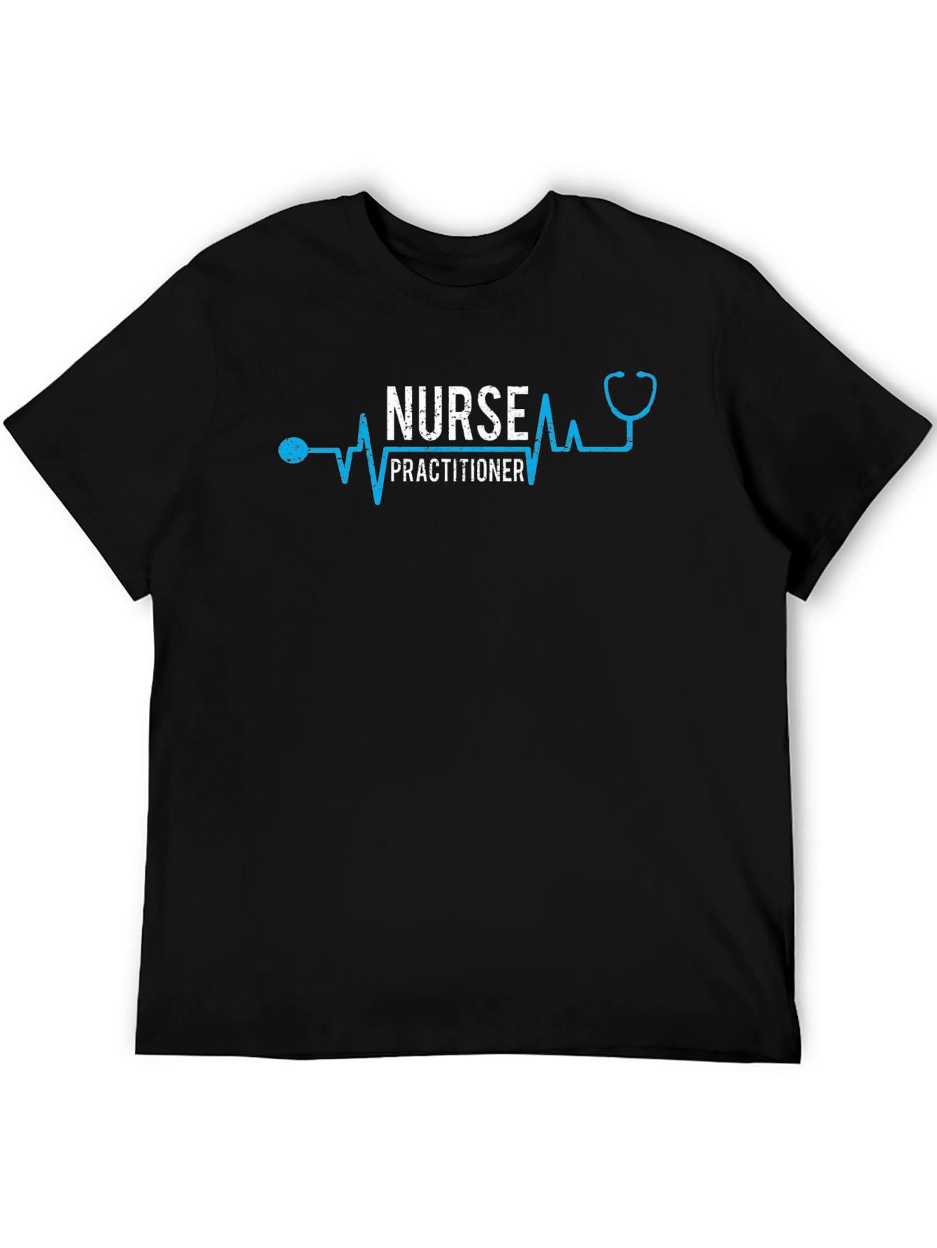 Black Nurse Practitioner Heartbeat T-Shirt view 5
