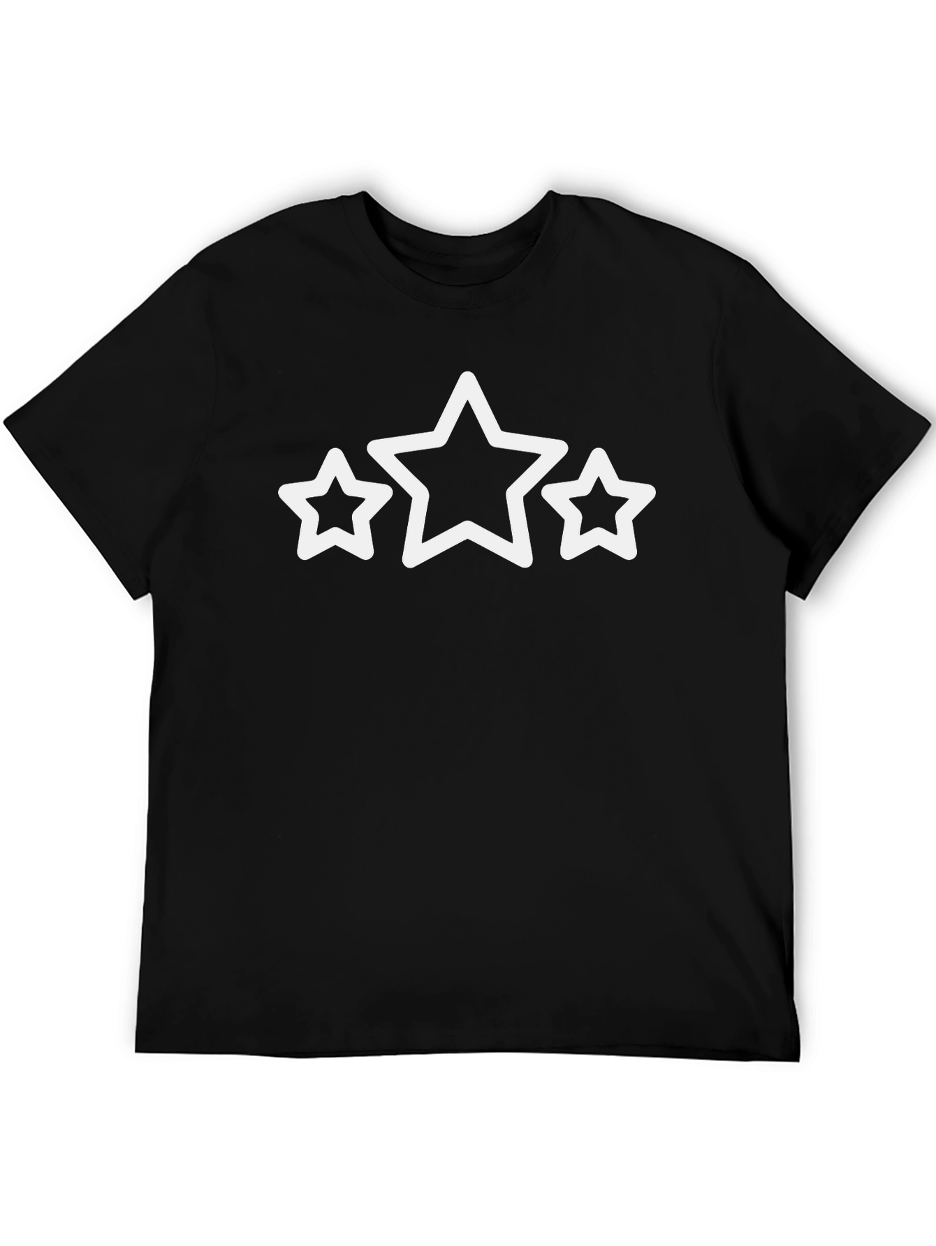 Black Triple Star Black Tee - Casual Style view 5